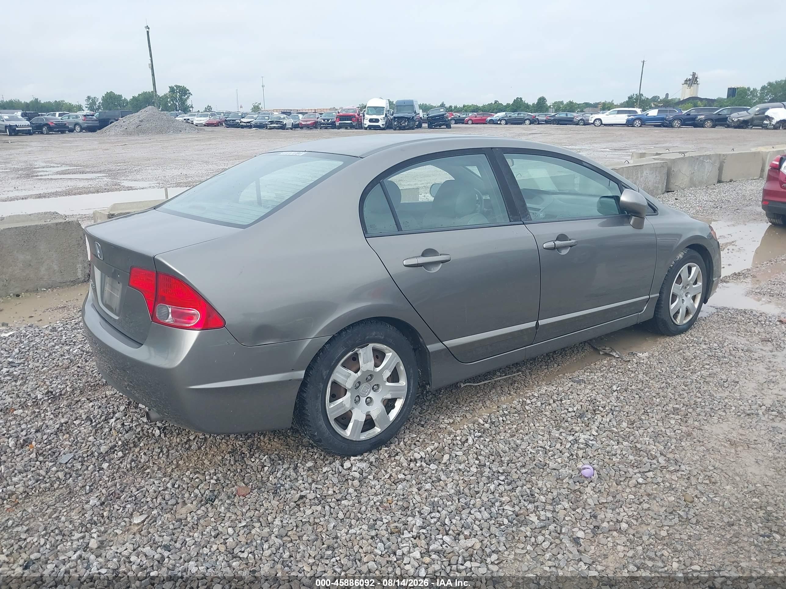 2008 Honda Civic Lx Gray vin: 1HGFA15578L007167