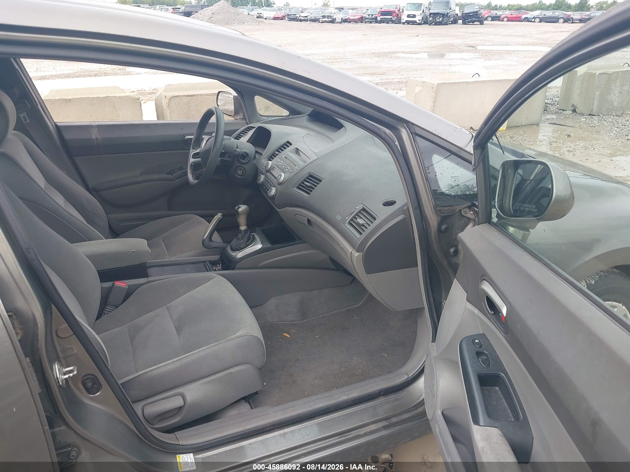 2008 Honda Civic Lx Gray vin: 1HGFA15578L007167