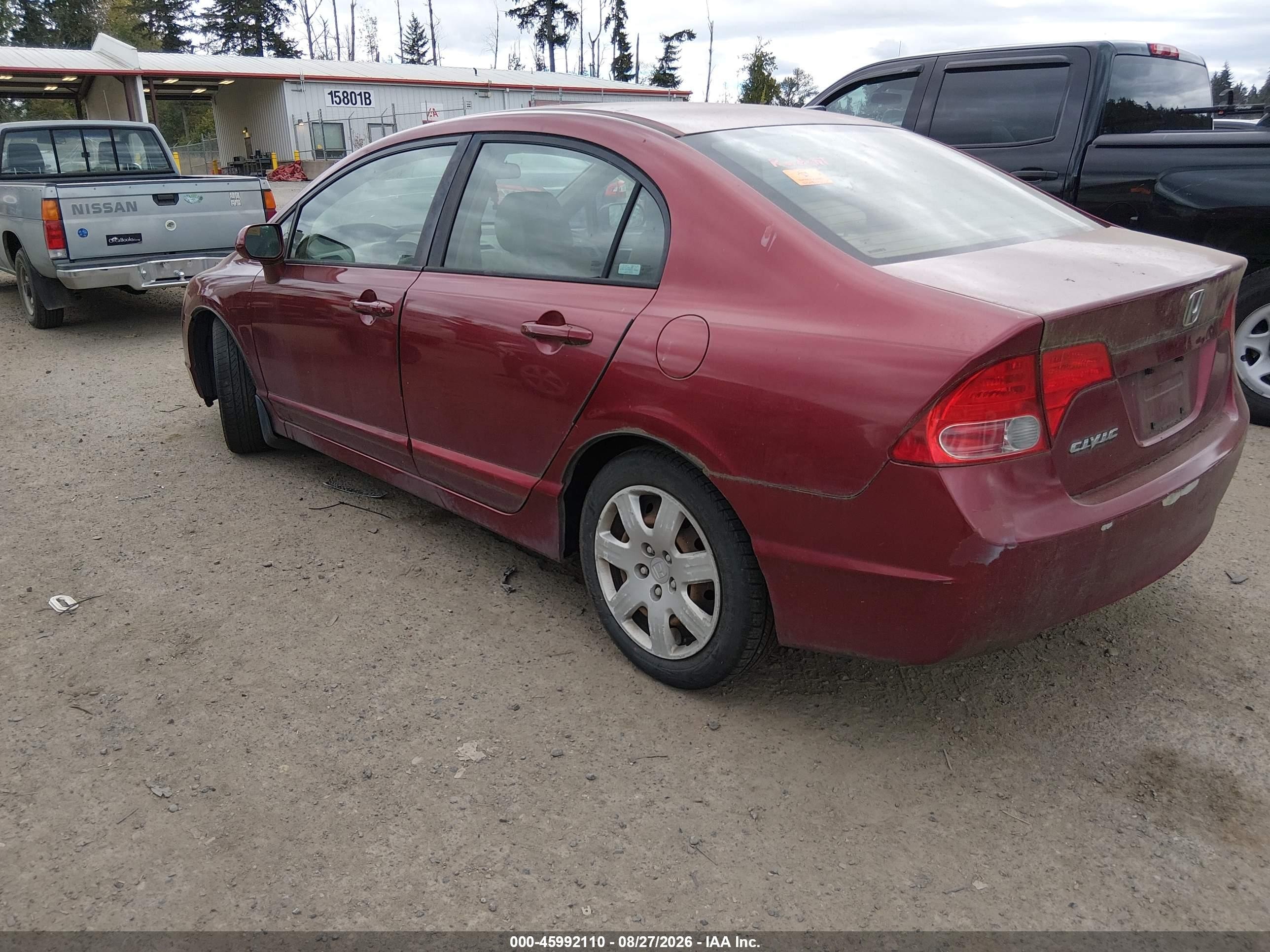 2006 Honda Civic Lx Burgundy vin: 1HGFA15586L046573