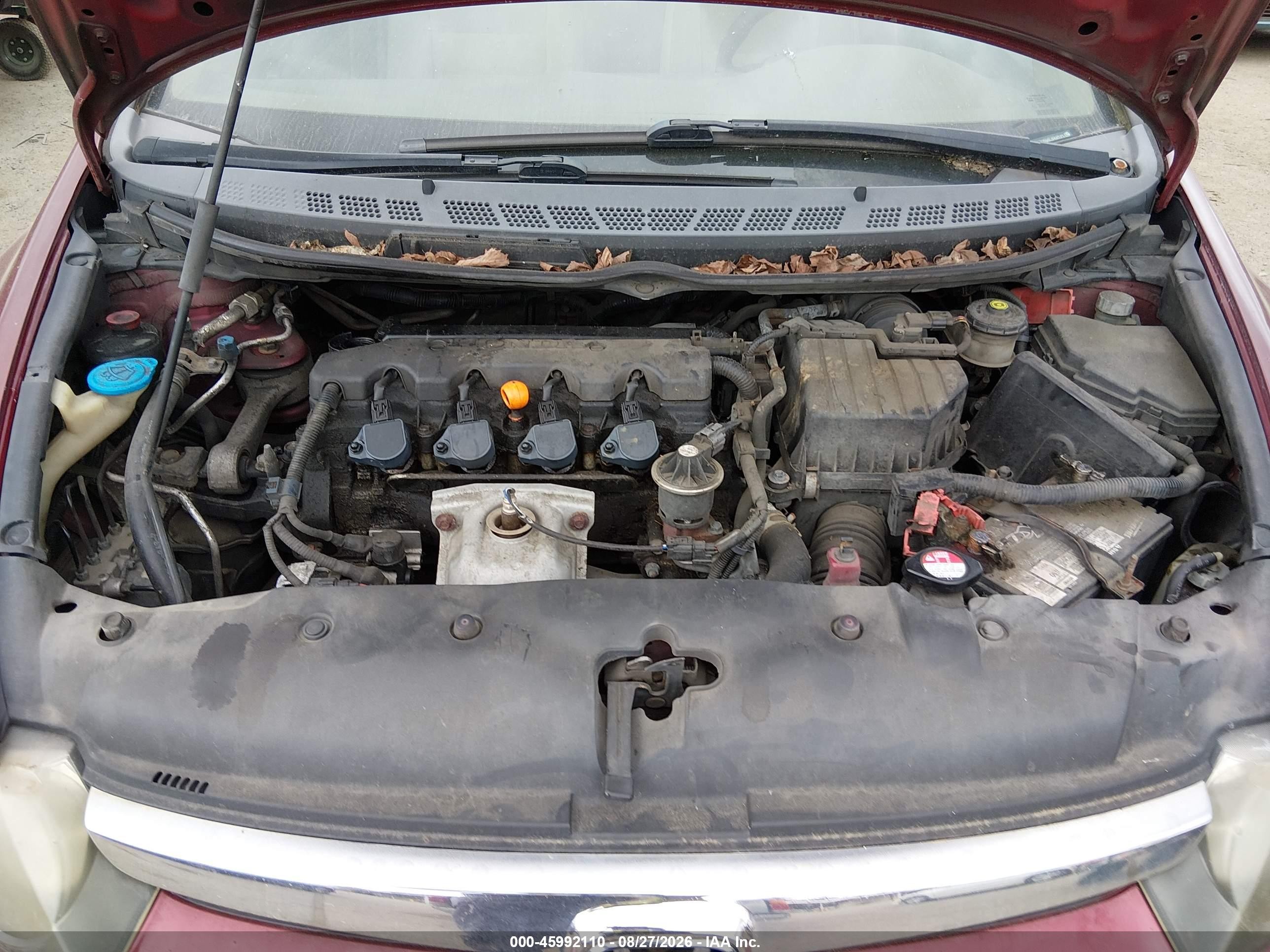 2006 Honda Civic Lx Burgundy vin: 1HGFA15586L046573