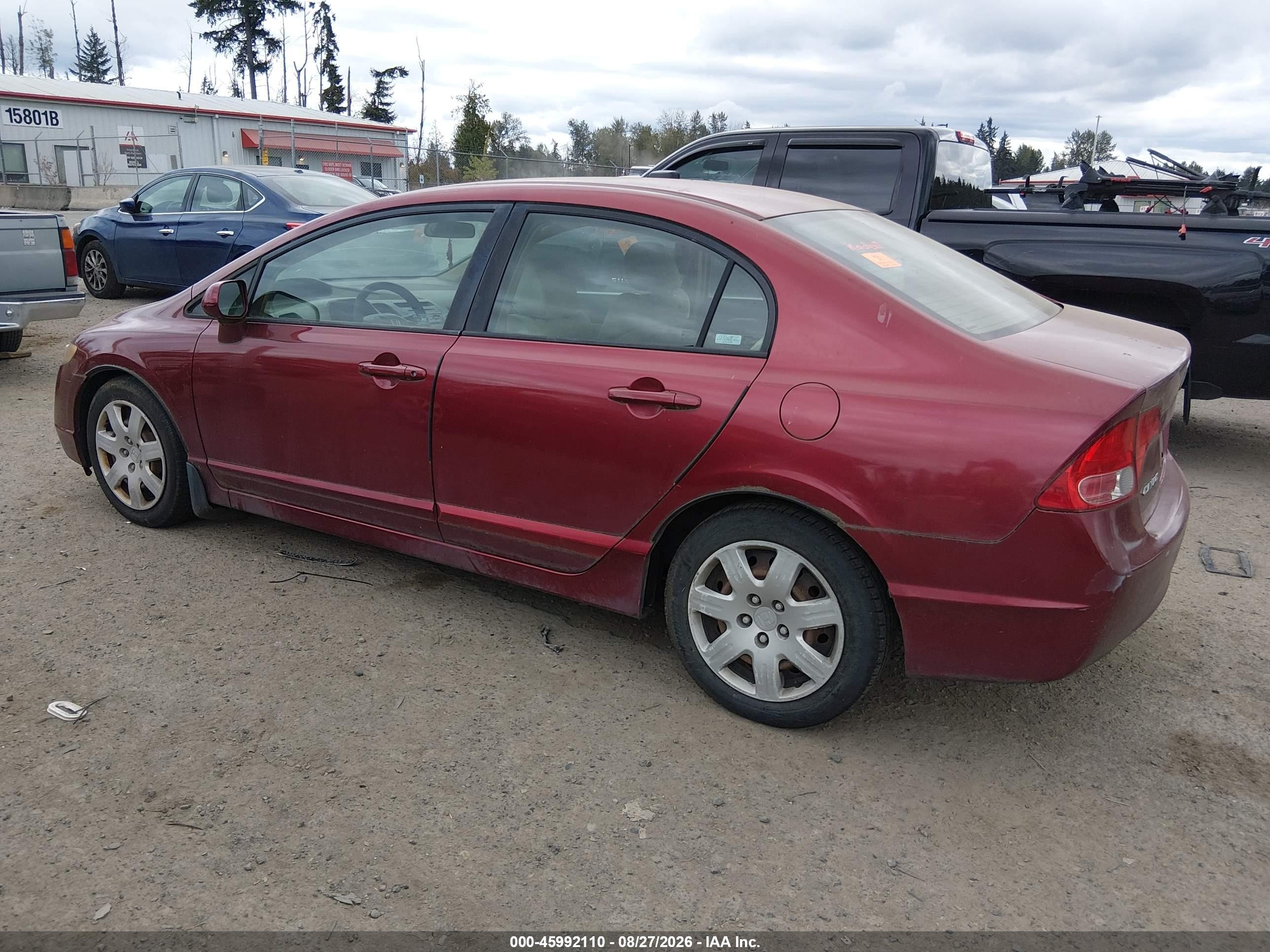 2006 Honda Civic Lx Burgundy vin: 1HGFA15586L046573