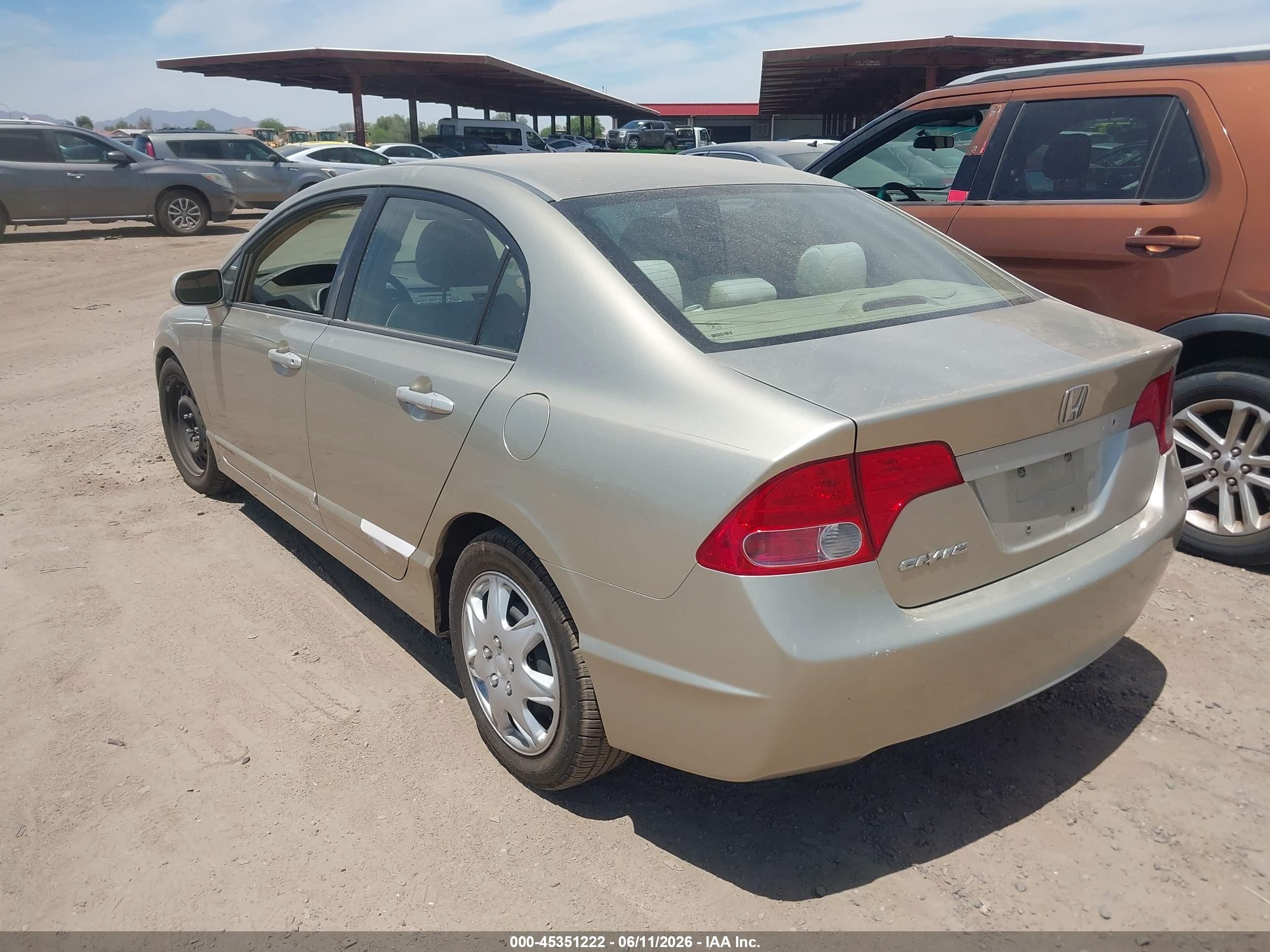 2007 Honda Civic Lx Tan vin: 1HGFA155X7L074442