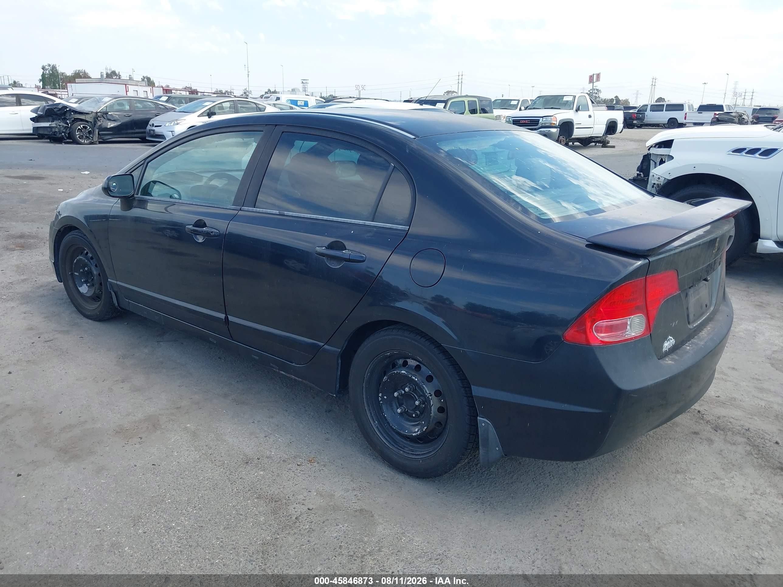 2007 Honda Civic Lx Black vin: 1HGFA155X7L113577