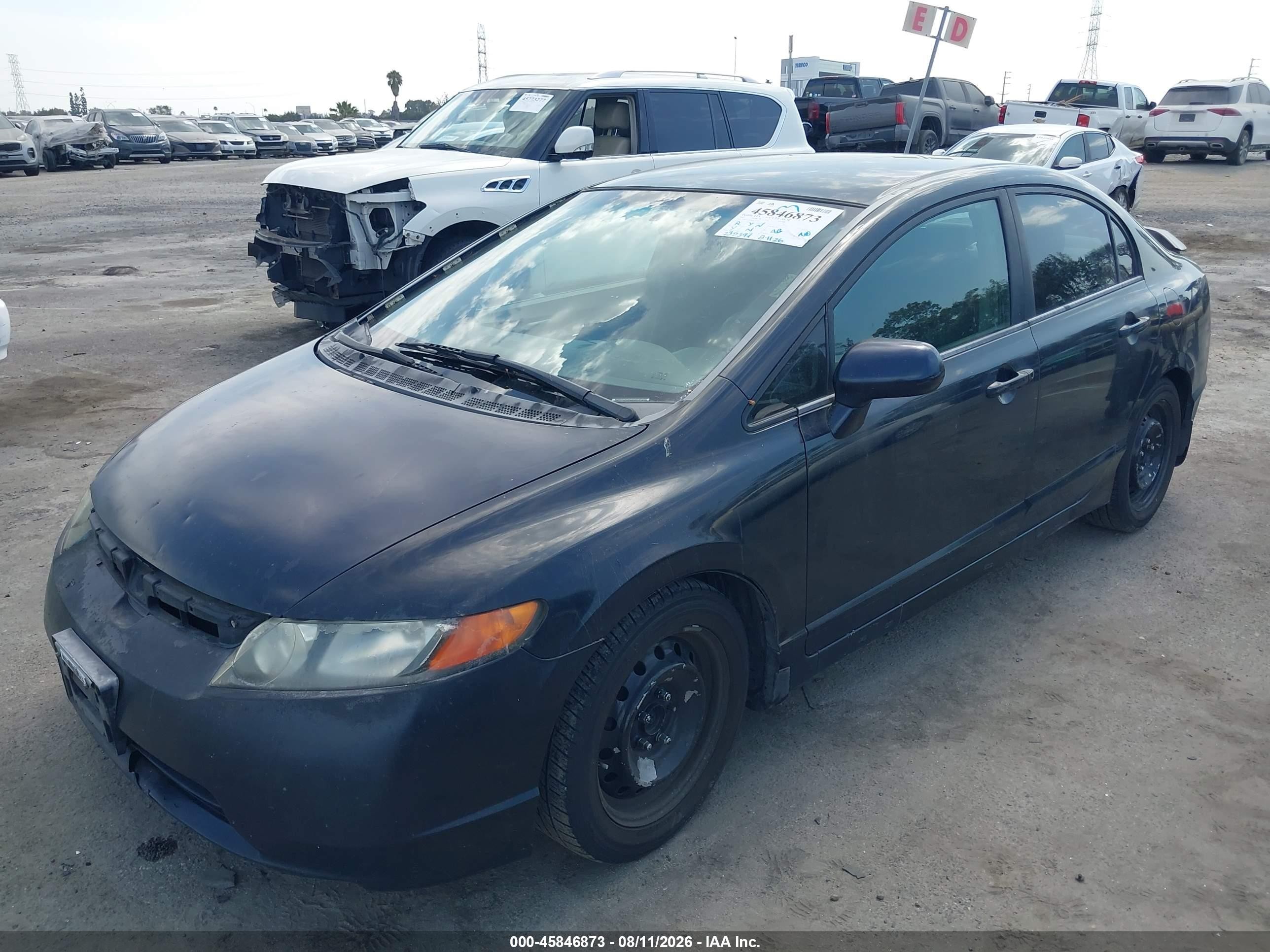 2007 Honda Civic Lx Black vin: 1HGFA155X7L113577