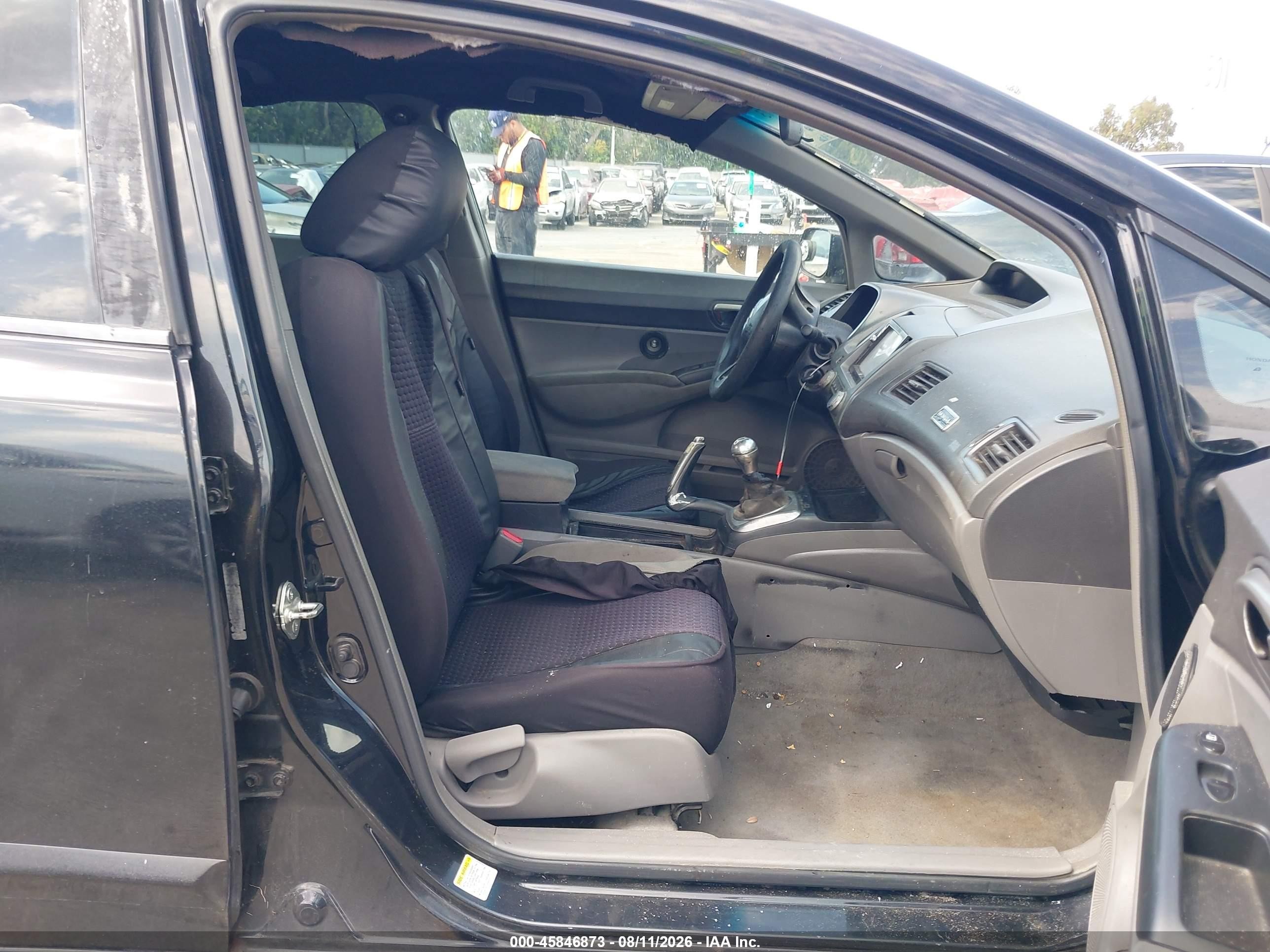 2007 Honda Civic Lx Black vin: 1HGFA155X7L113577