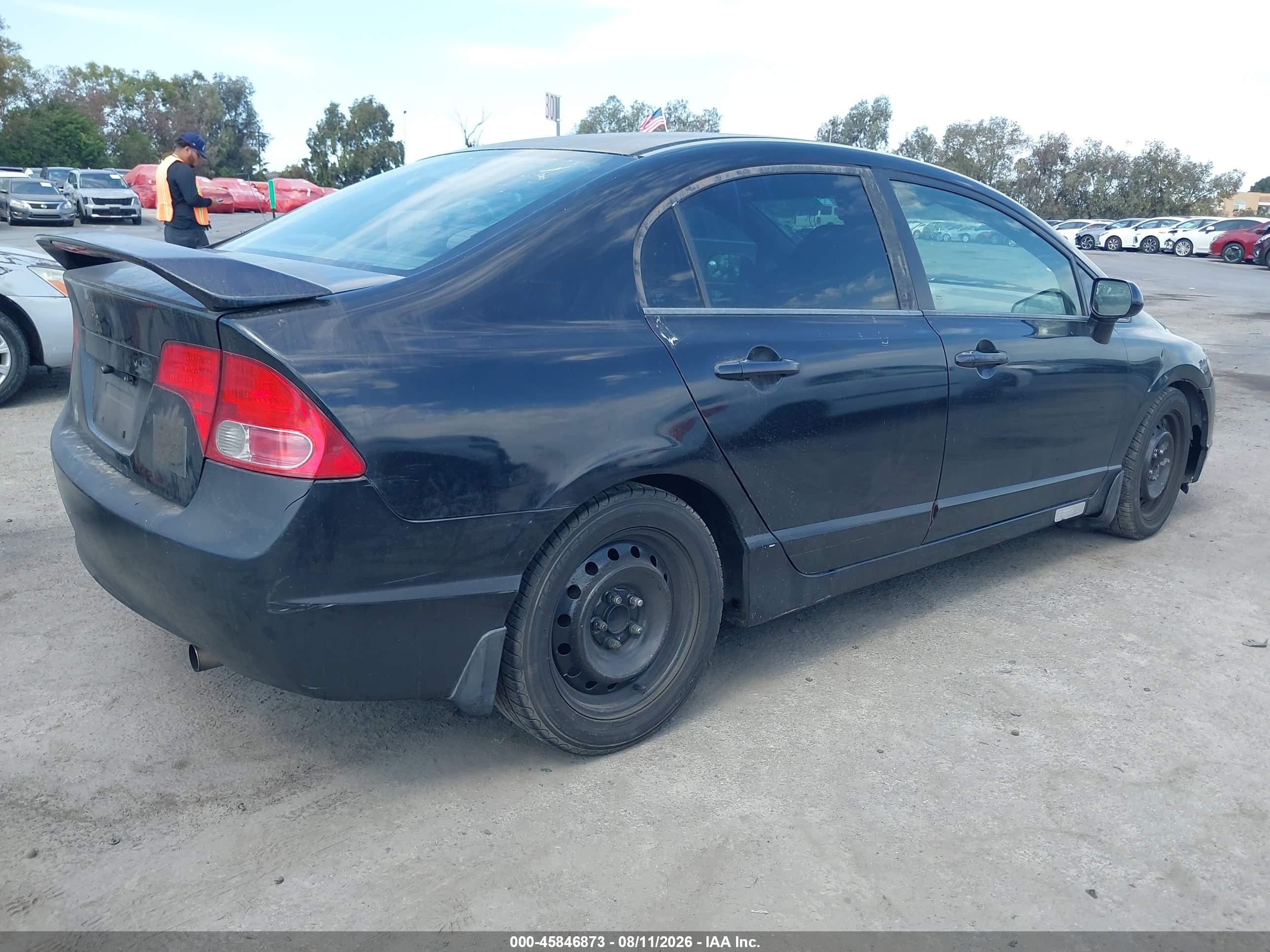 2007 Honda Civic Lx Black vin: 1HGFA155X7L113577
