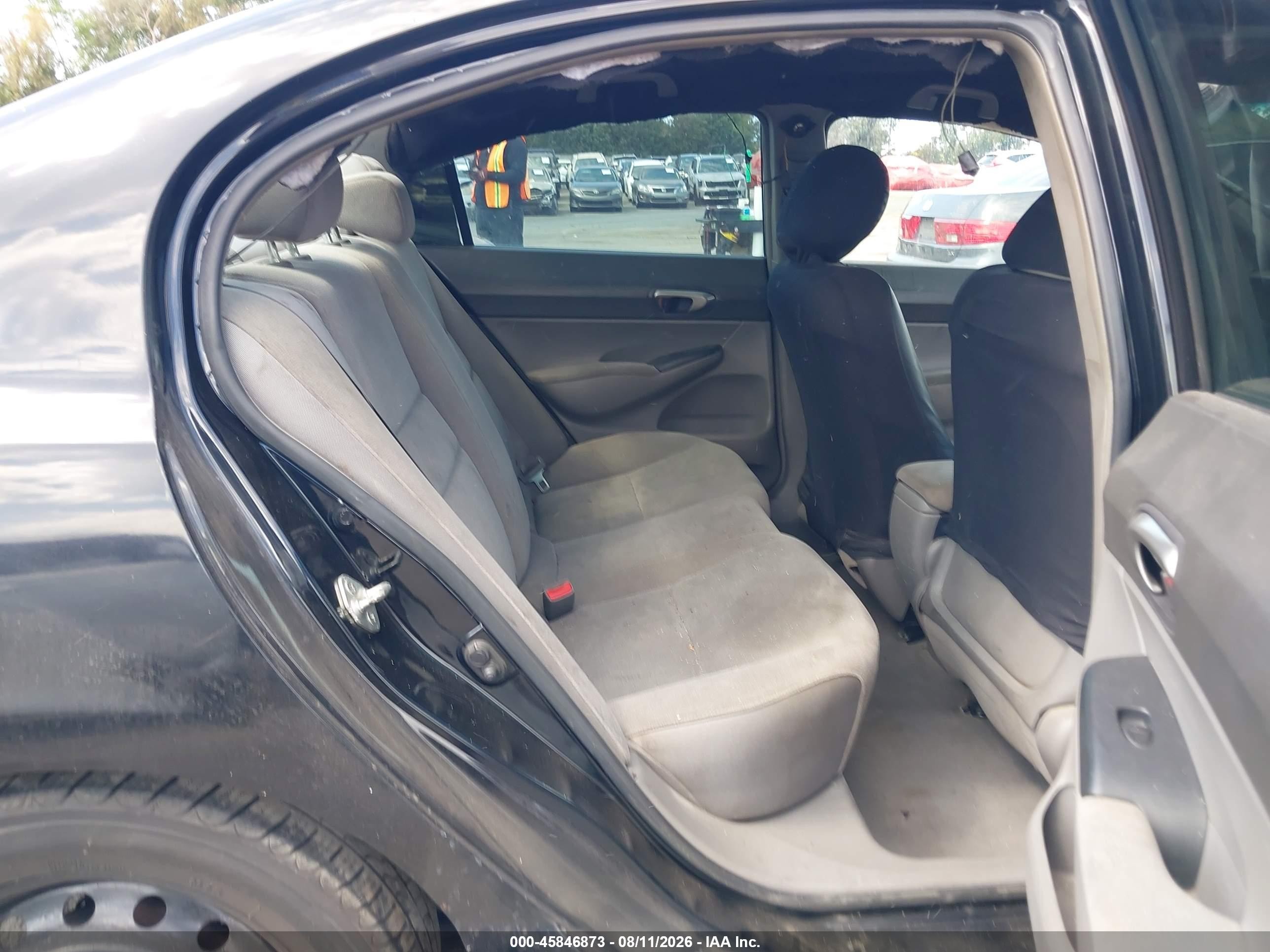 2007 Honda Civic Lx Black vin: 1HGFA155X7L113577