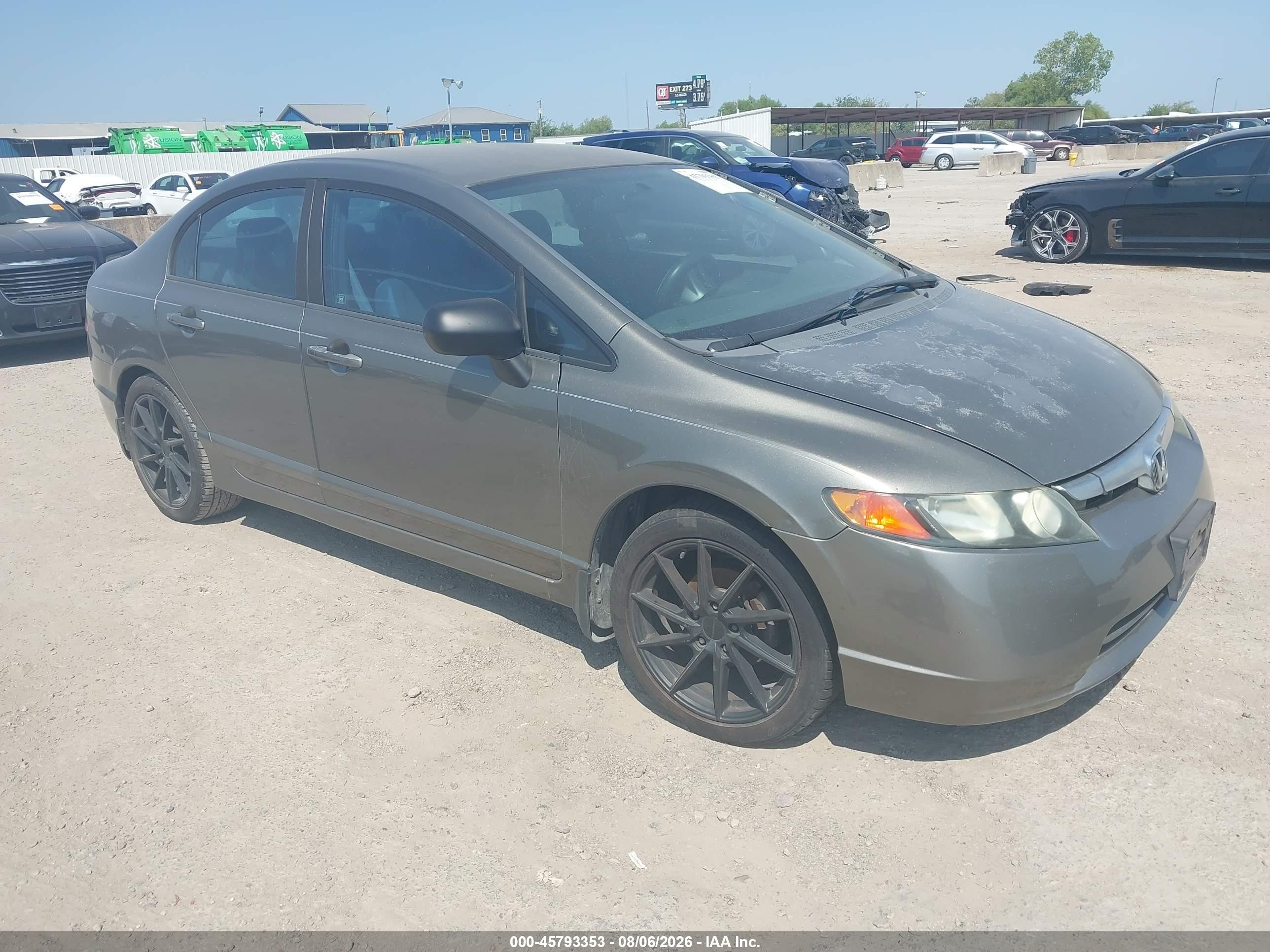 2008 Honda Civic Lx Gray vin: 1HGFA155X8L014517