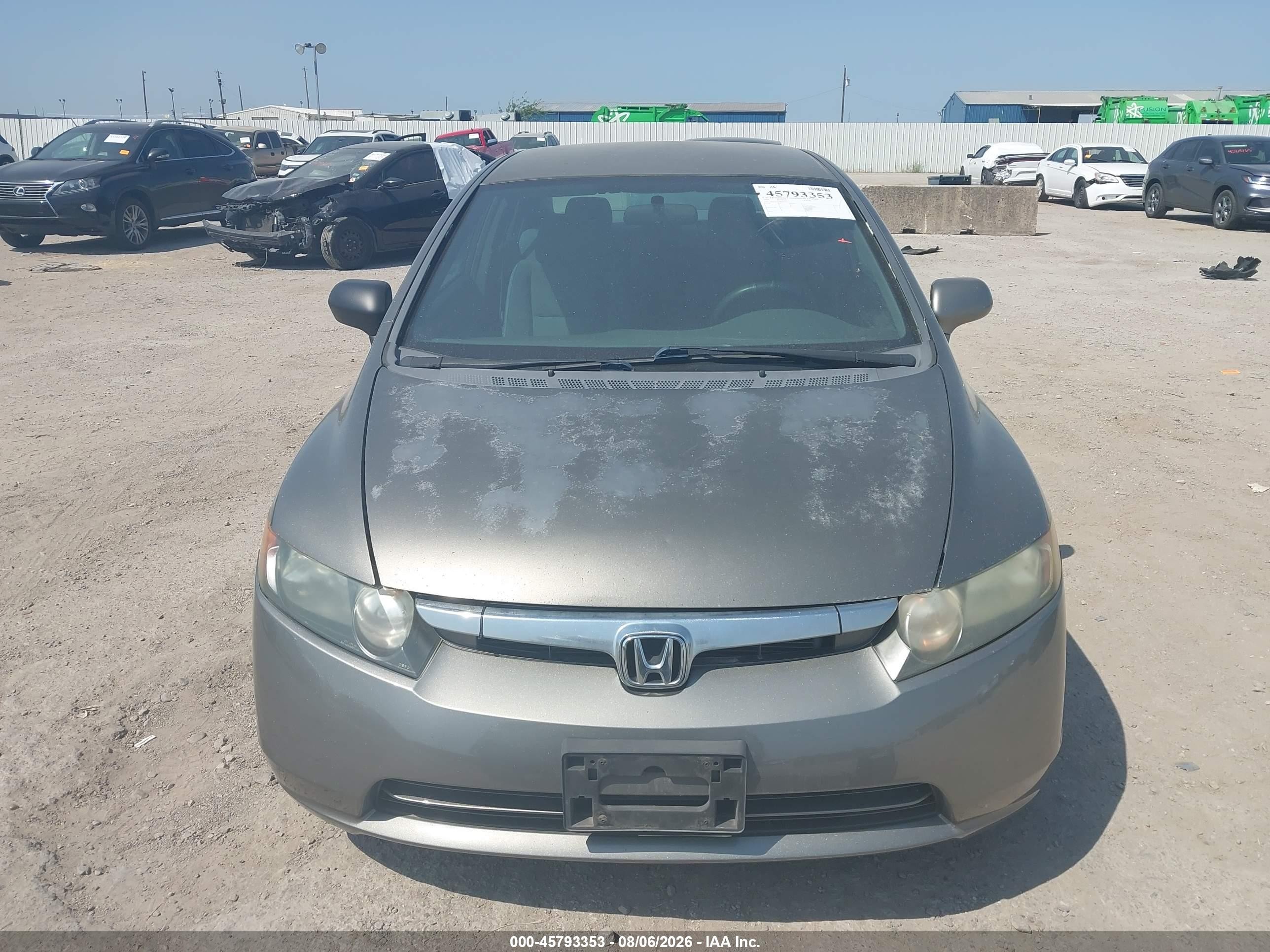 2008 Honda Civic Lx Gray vin: 1HGFA155X8L014517
