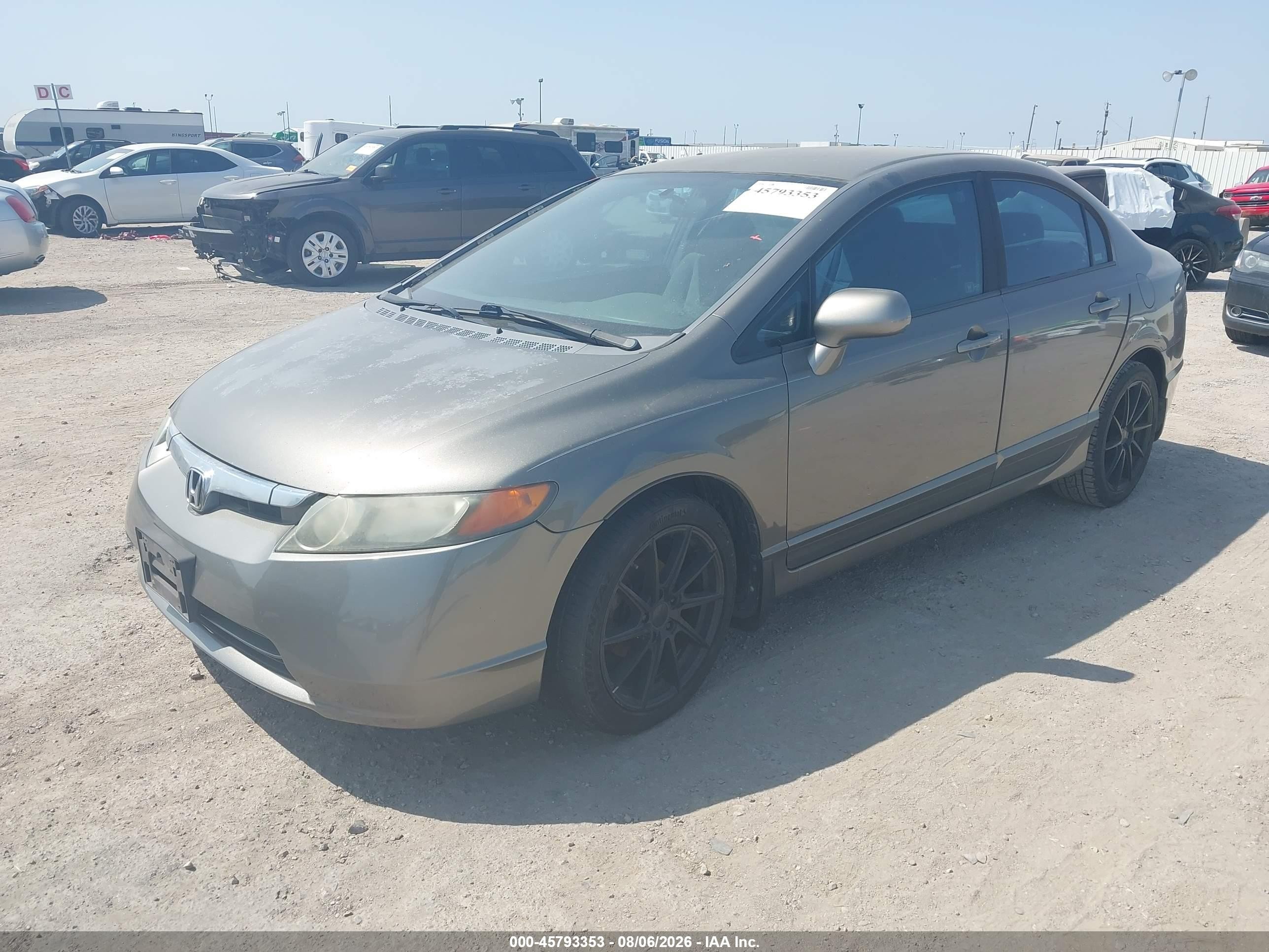 2008 Honda Civic Lx Gray vin: 1HGFA155X8L014517