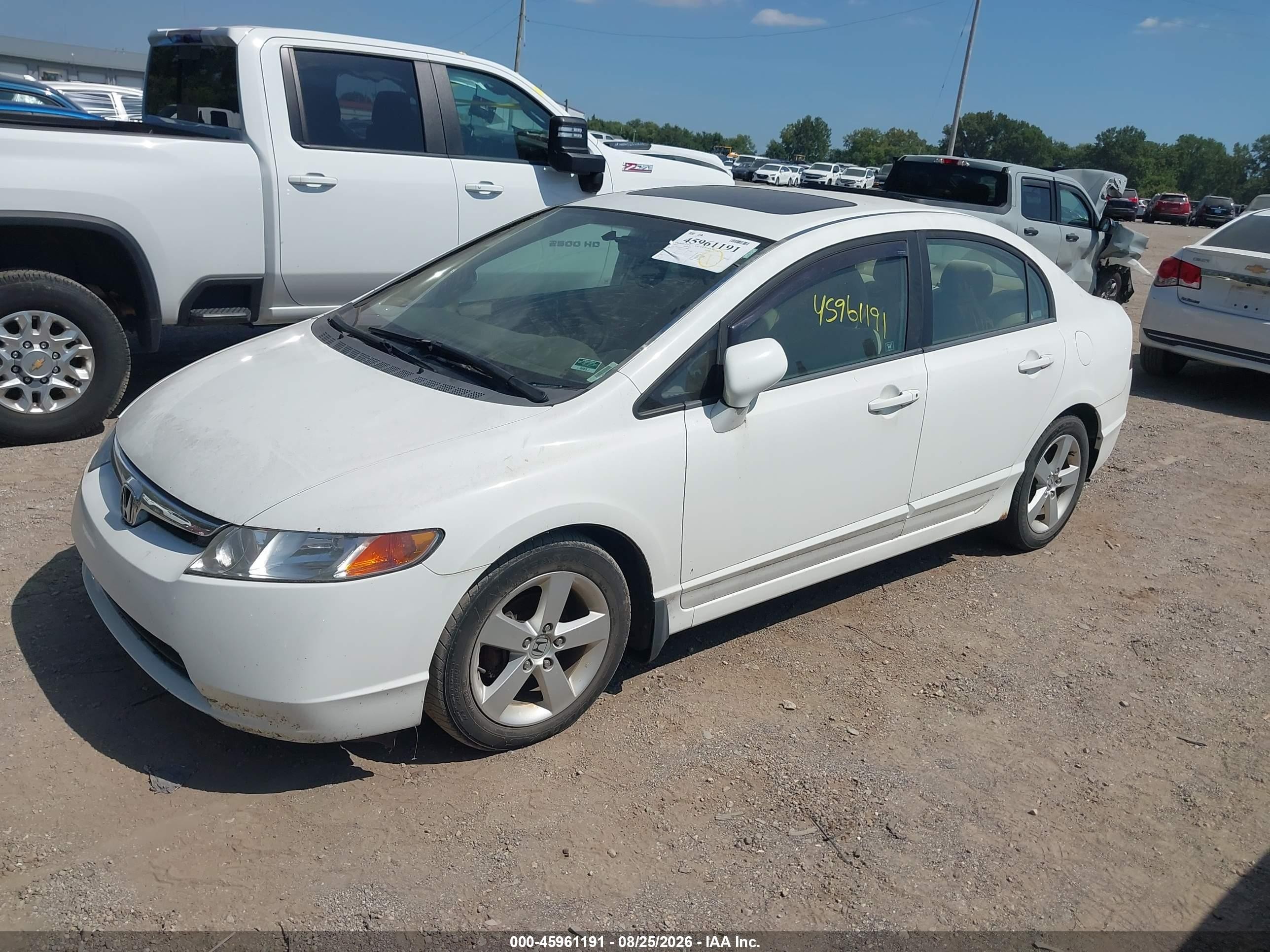 2007 Honda Civic Ex White vin: 1HGFA15827L139665