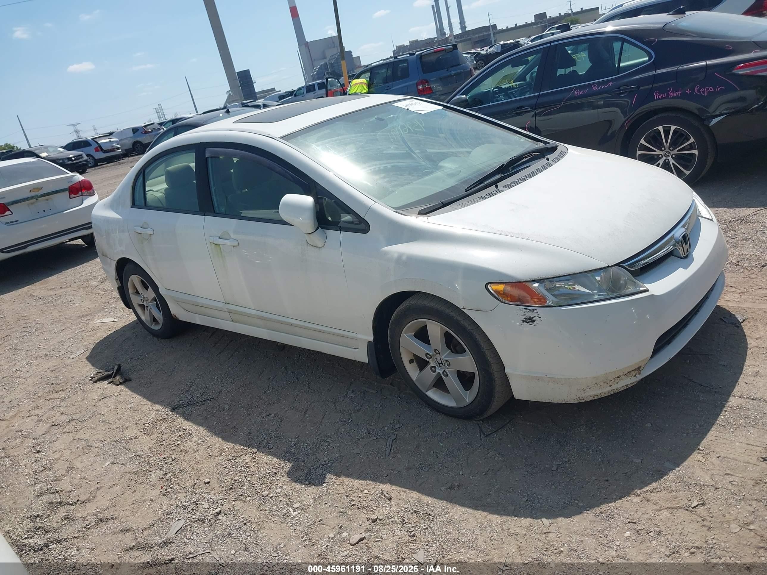 2007 Honda Civic Ex White vin: 1HGFA15827L139665