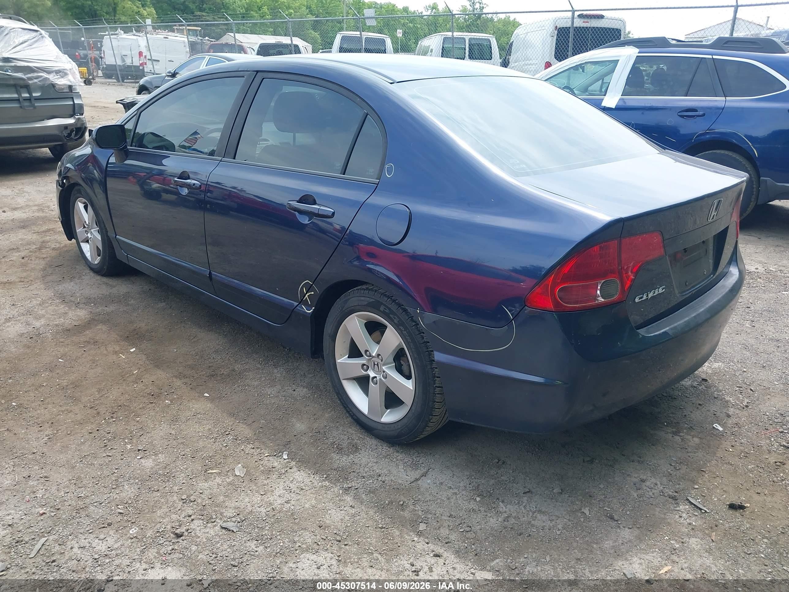 2008 Honda Civic Ex Blue vin: 1HGFA15828L082580