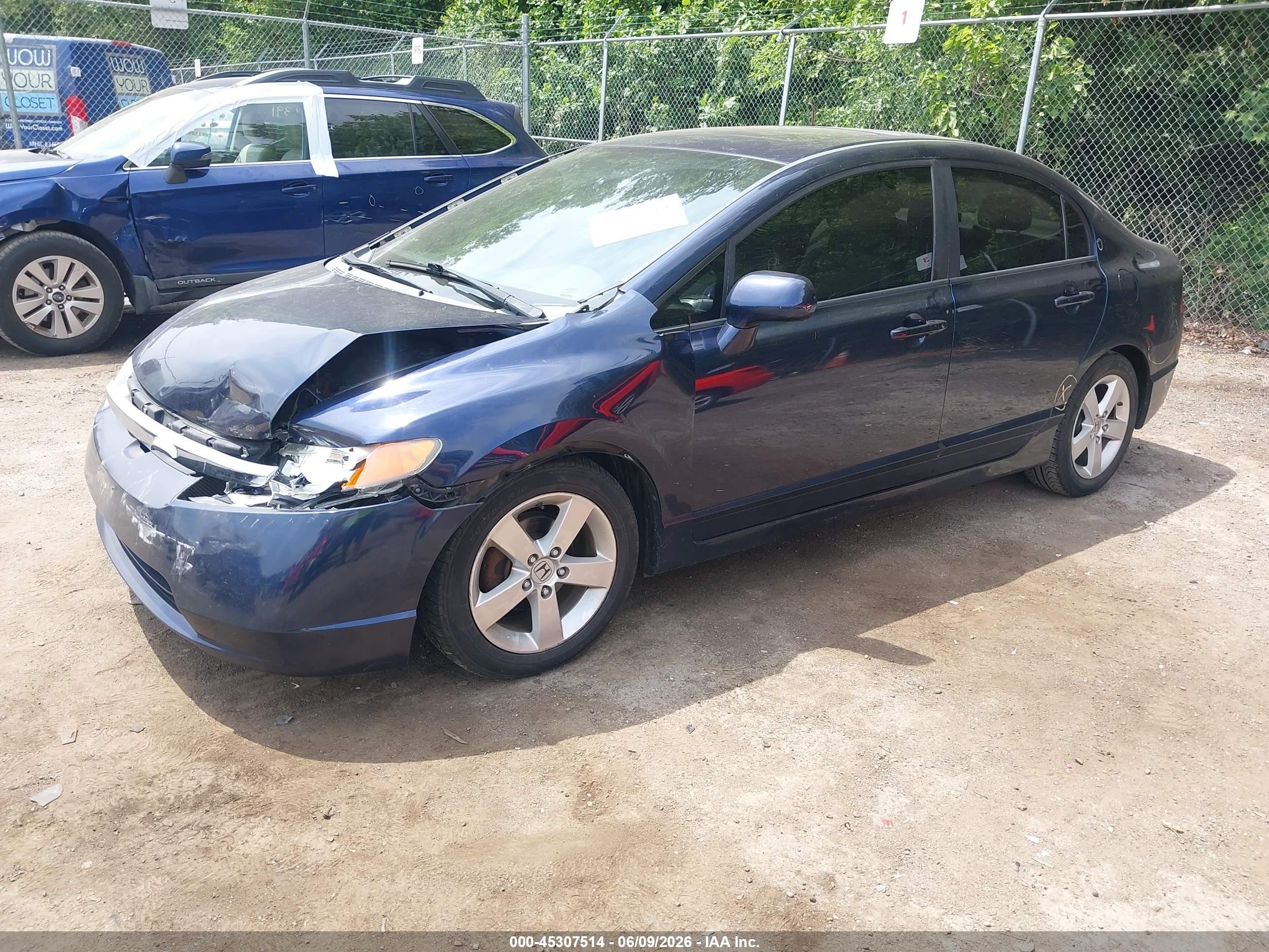 2008 Honda Civic Ex Blue vin: 1HGFA15828L082580