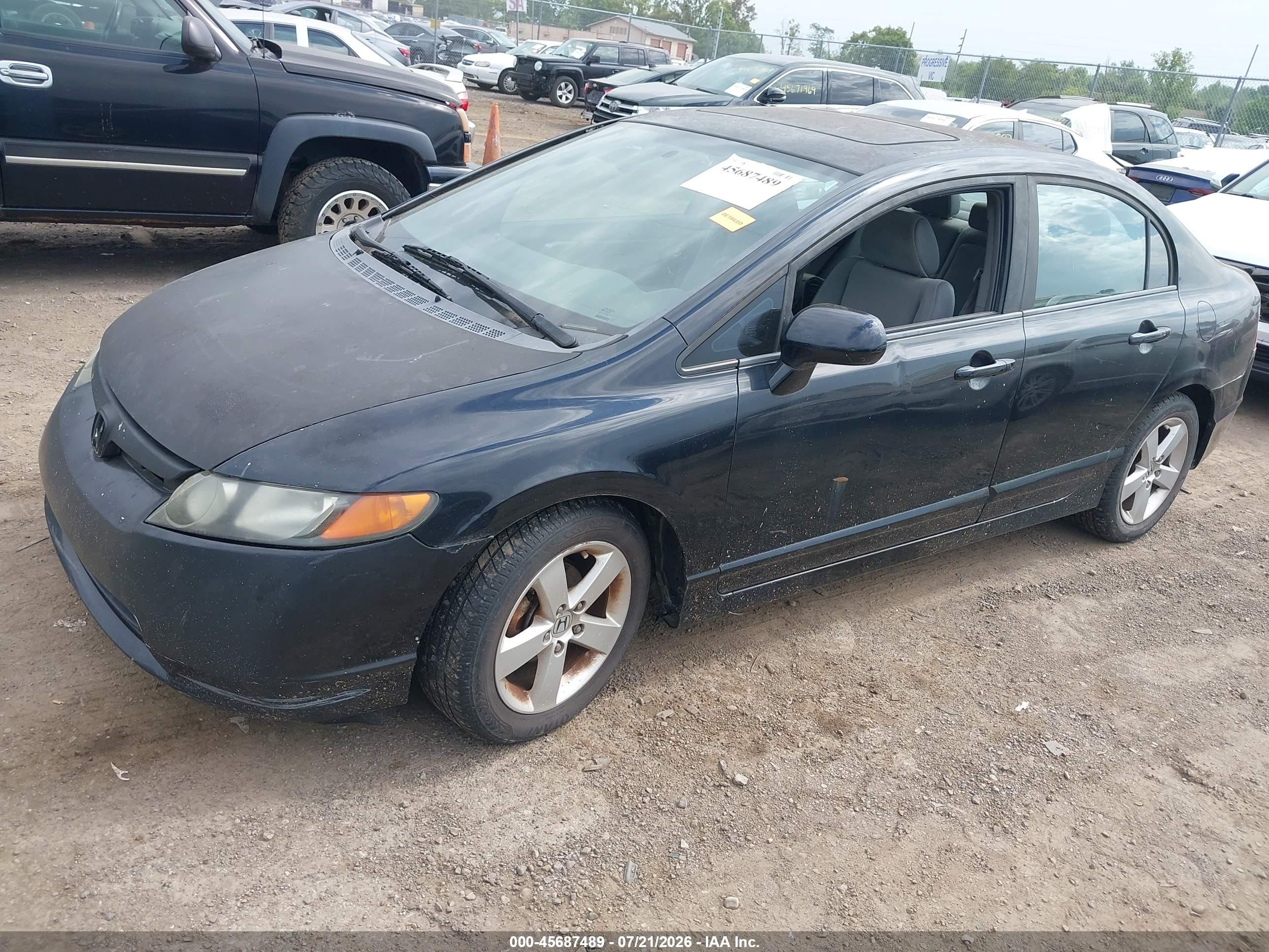 2008 Honda Civic Ex Black vin: 1HGFA15858L061724
