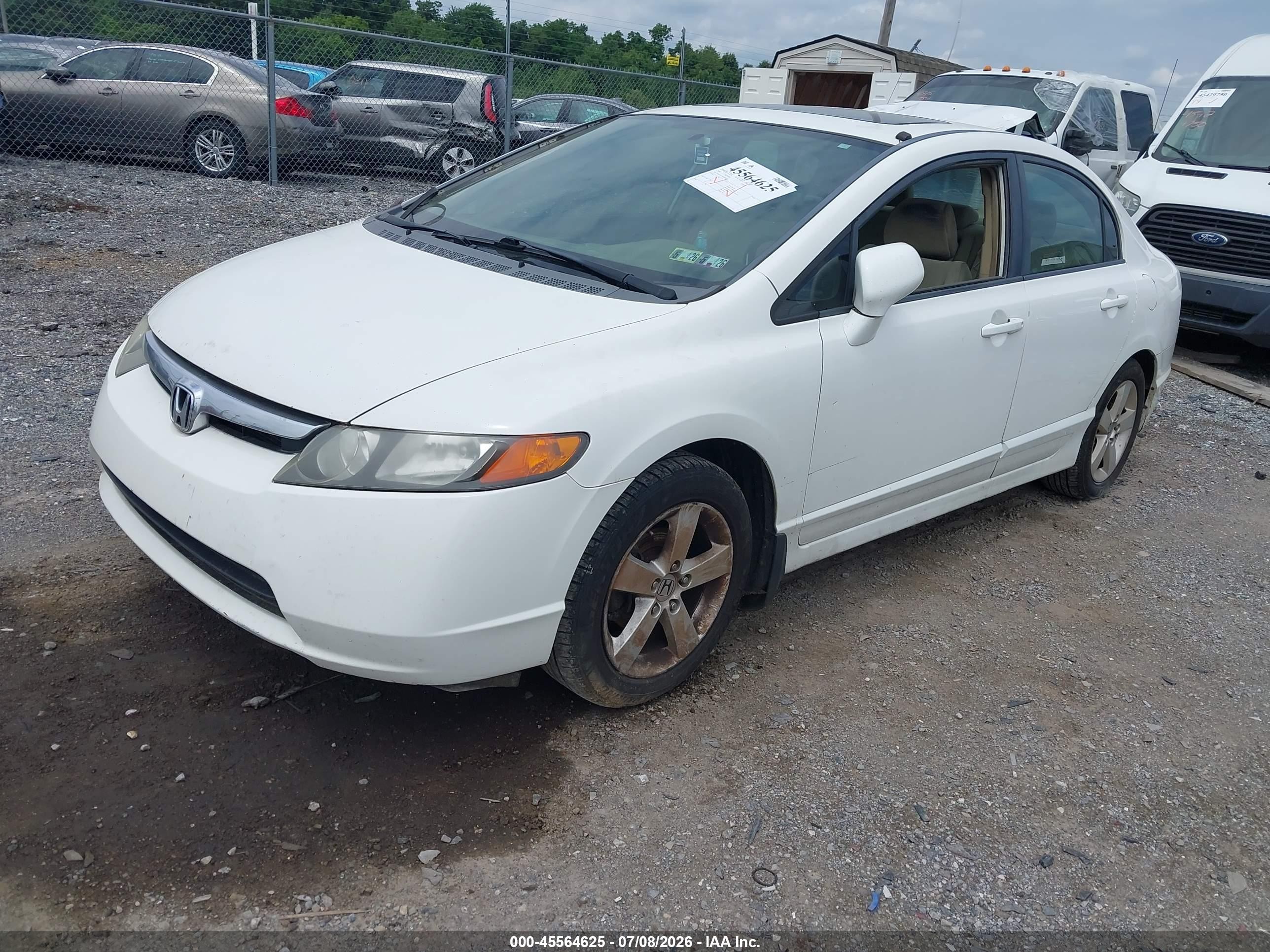 2008 Honda Civic Ex White vin: 1HGFA15868L049288