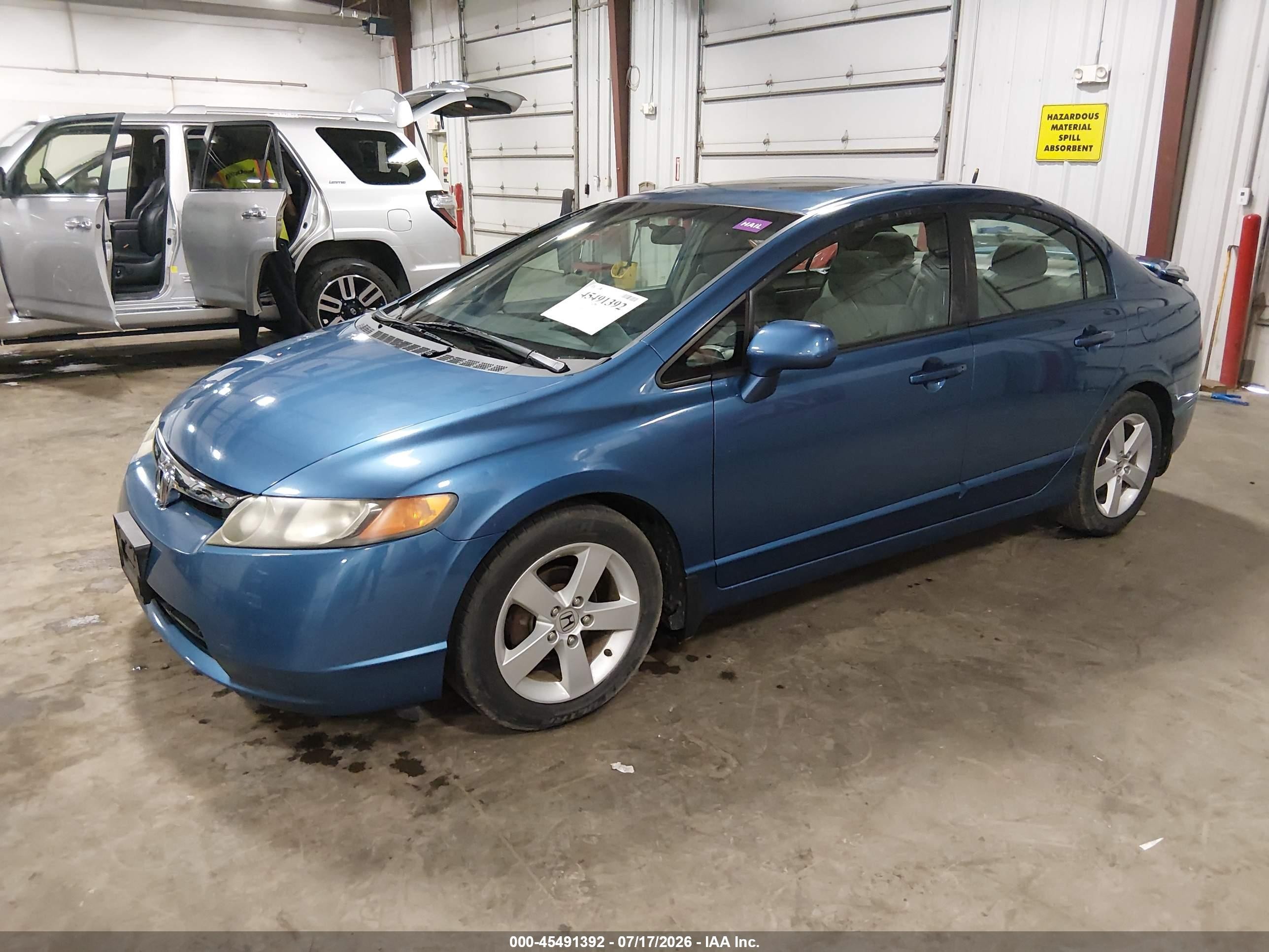 2008 Honda Civic Ex Синий vin: 1HGFA158X8L080544