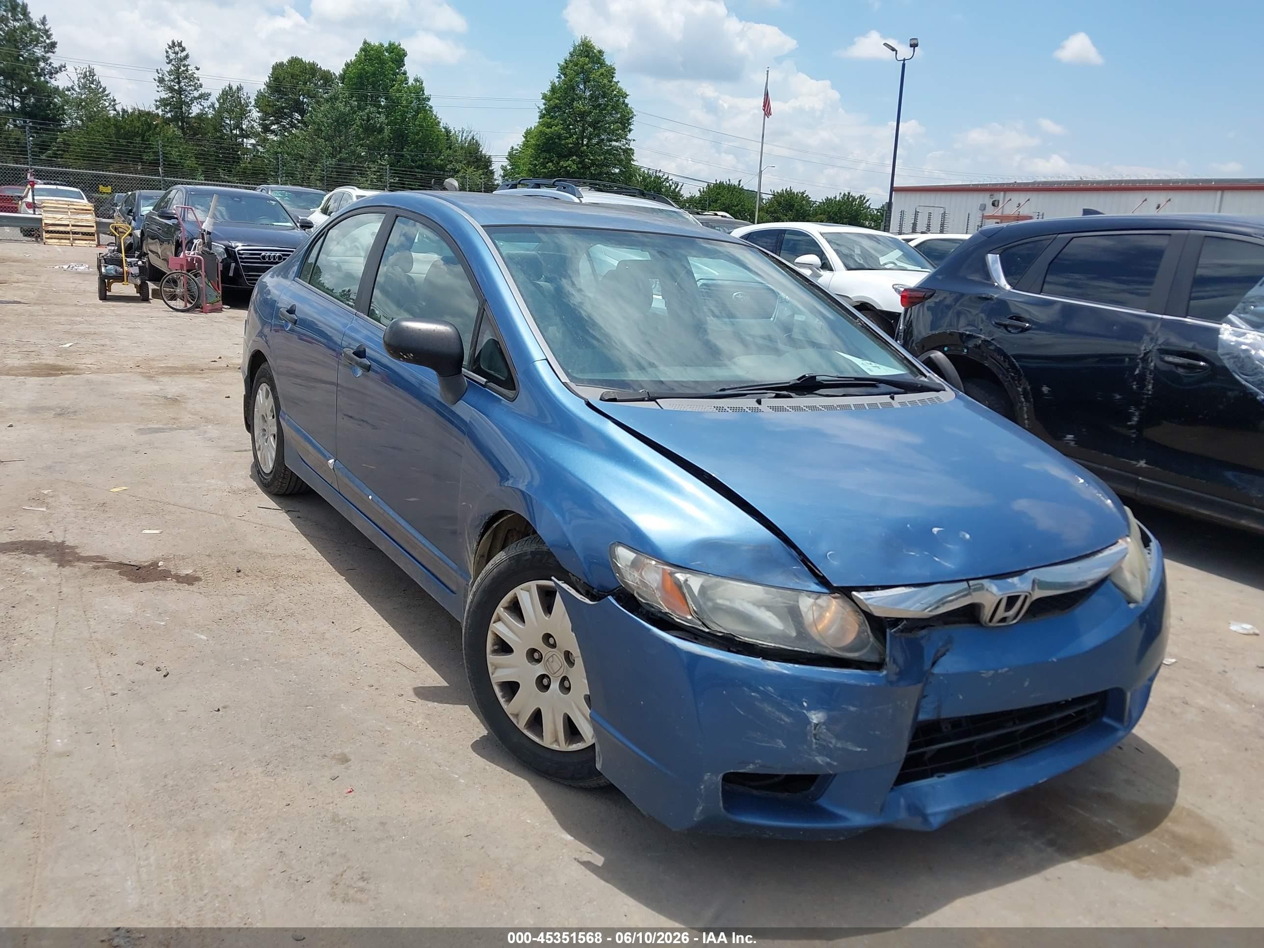 2009 Honda Civic Vp Синий vin: 1HGFA16349L013846
