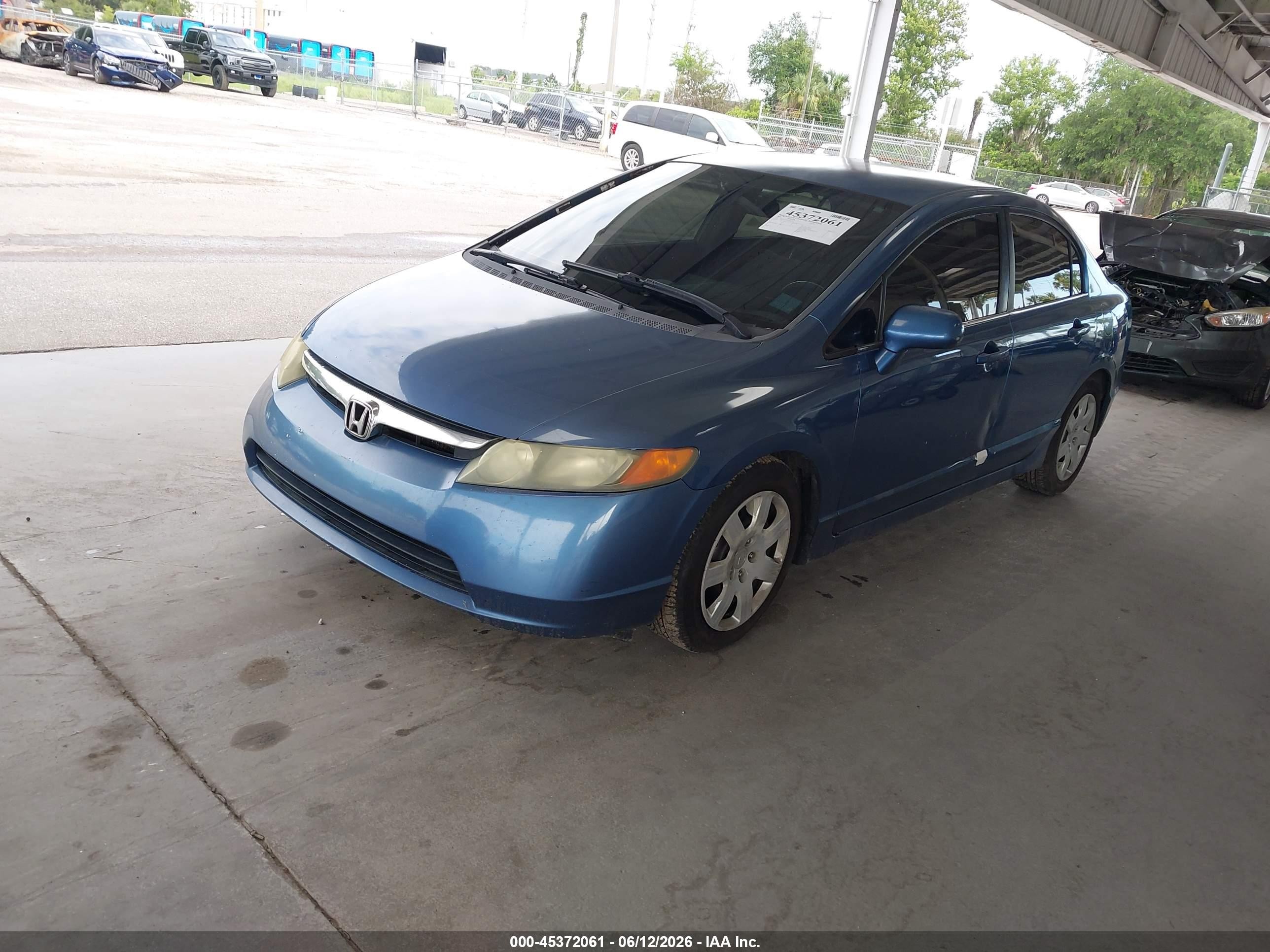 2006 Honda Civic Lx Blue vin: 1HGFA16506L065178
