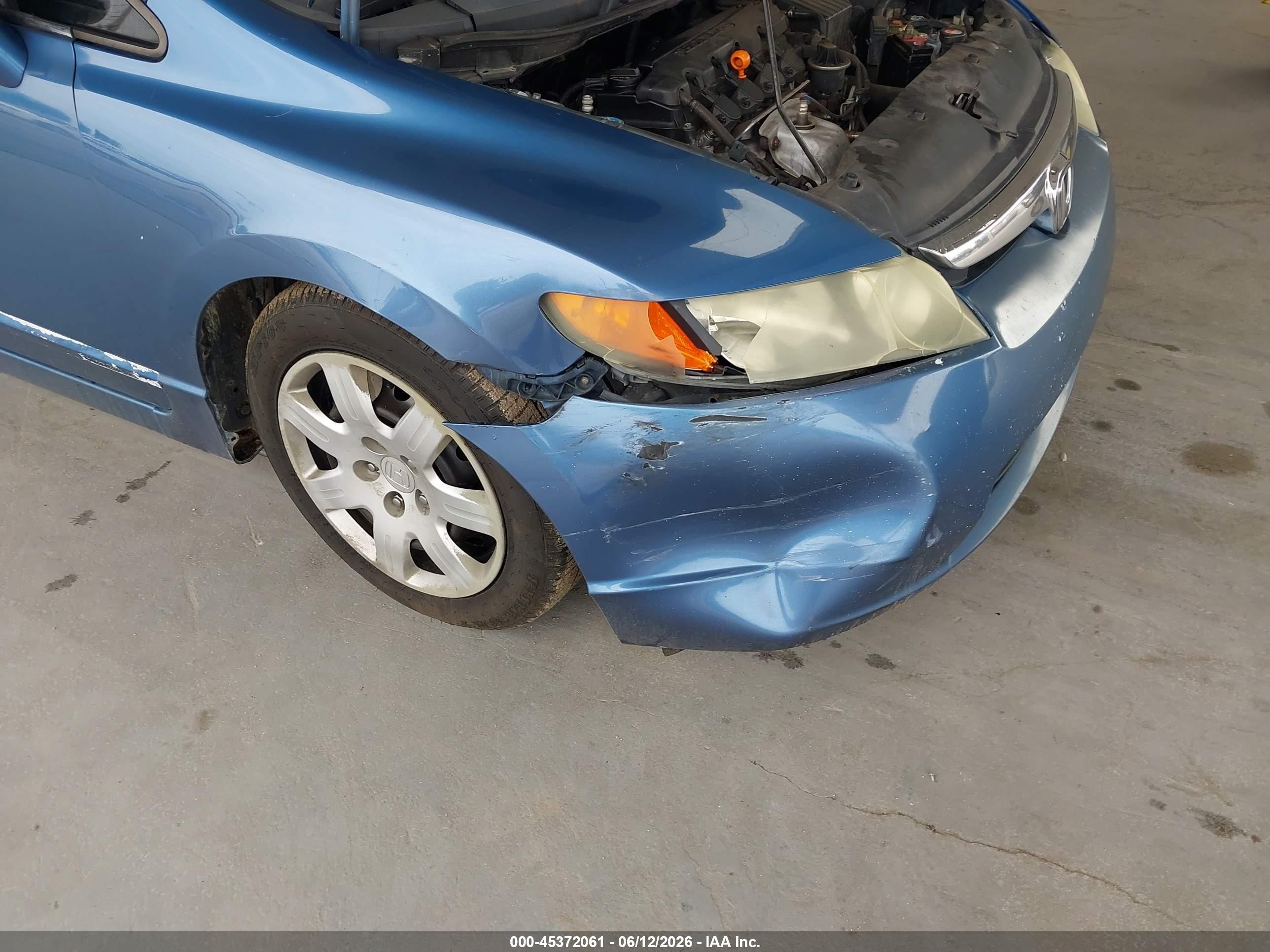 2006 Honda Civic Lx Blue vin: 1HGFA16506L065178