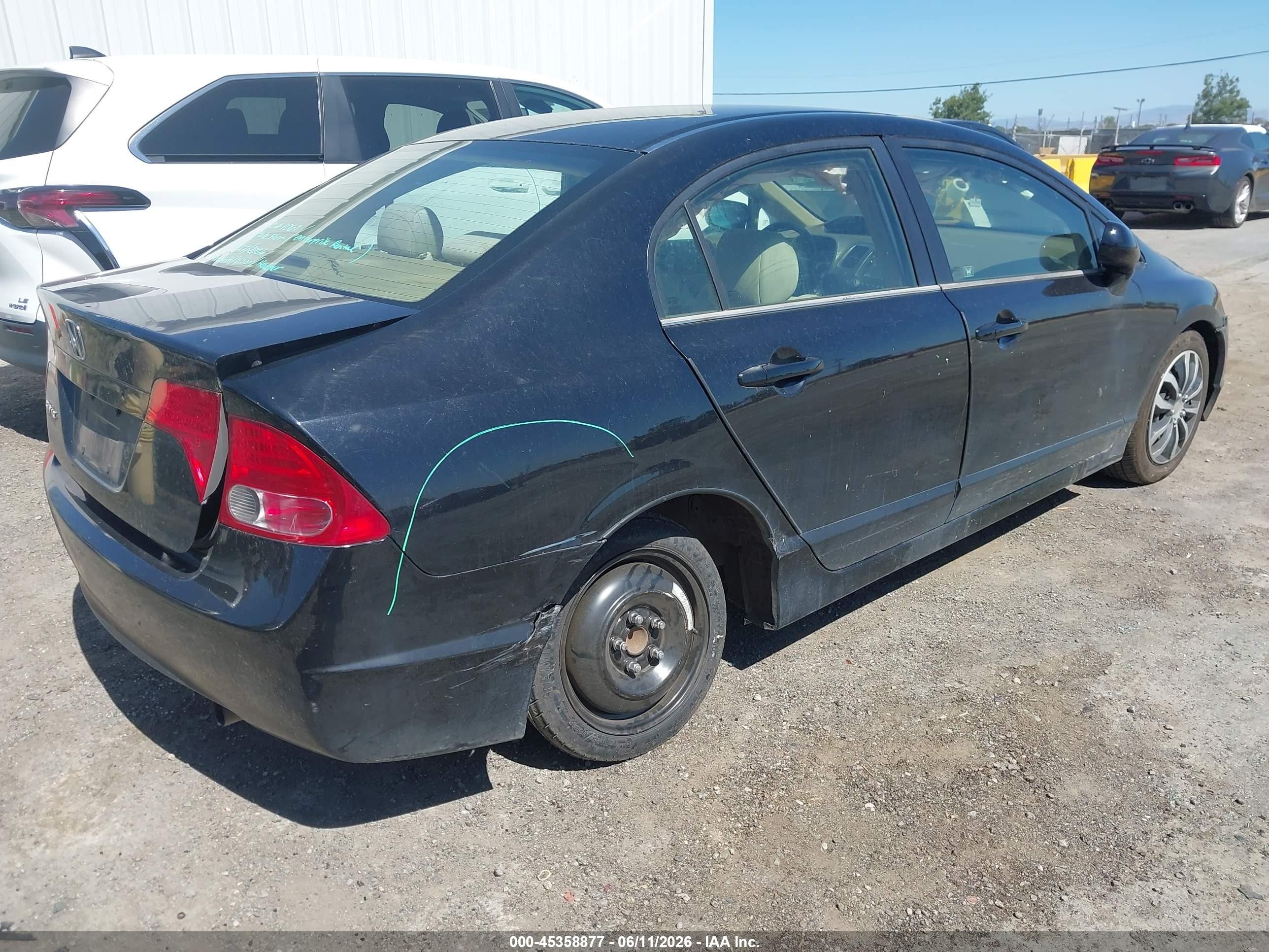 2006 Honda Civic Lx Black vin: 1HGFA16506L103735