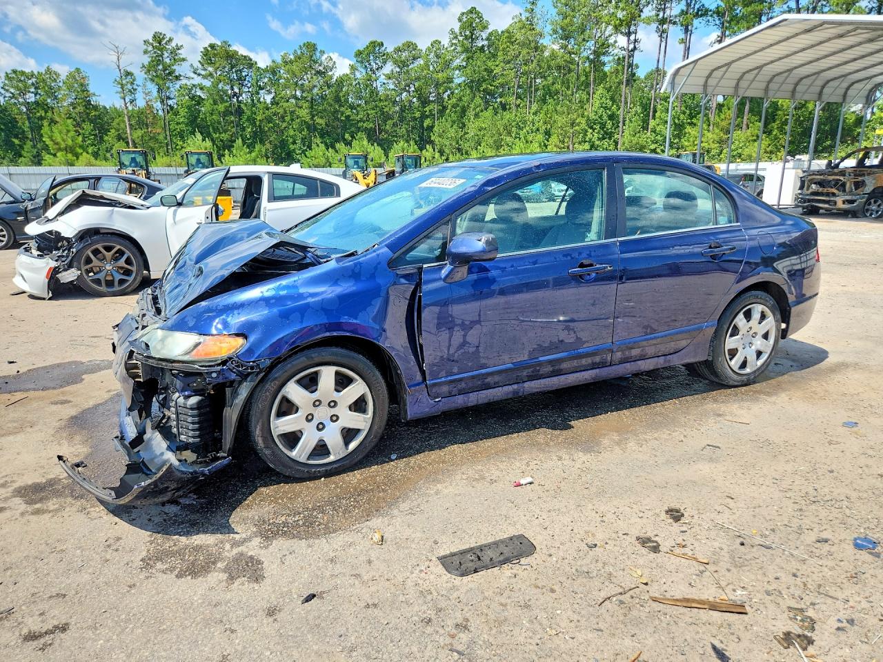 2007 Honda Civic Lx Blue vin: 1HGFA16507L010490