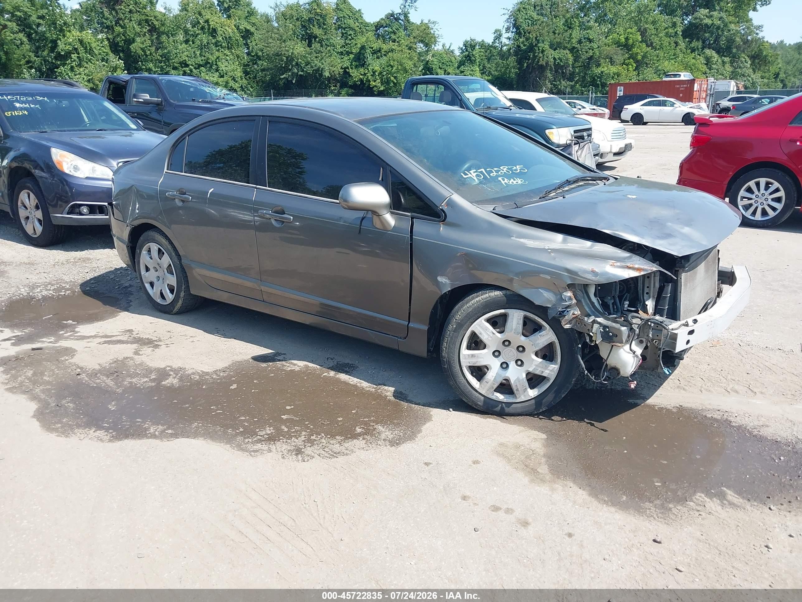 2007 Honda Civic Lx Gray vin: 1HGFA16507L035146