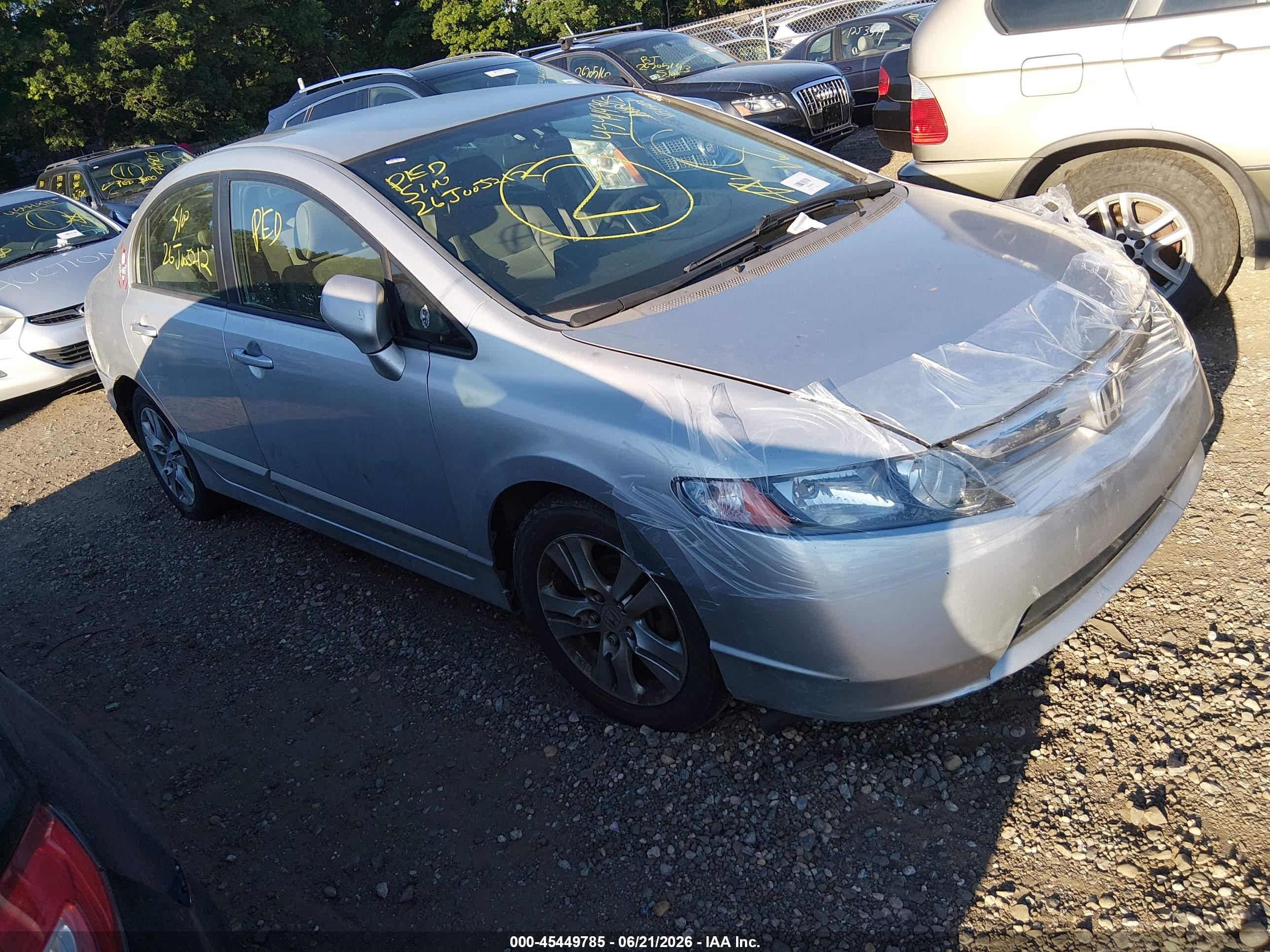 2007 Honda Civic Lx Silver vin: 1HGFA16507L043151