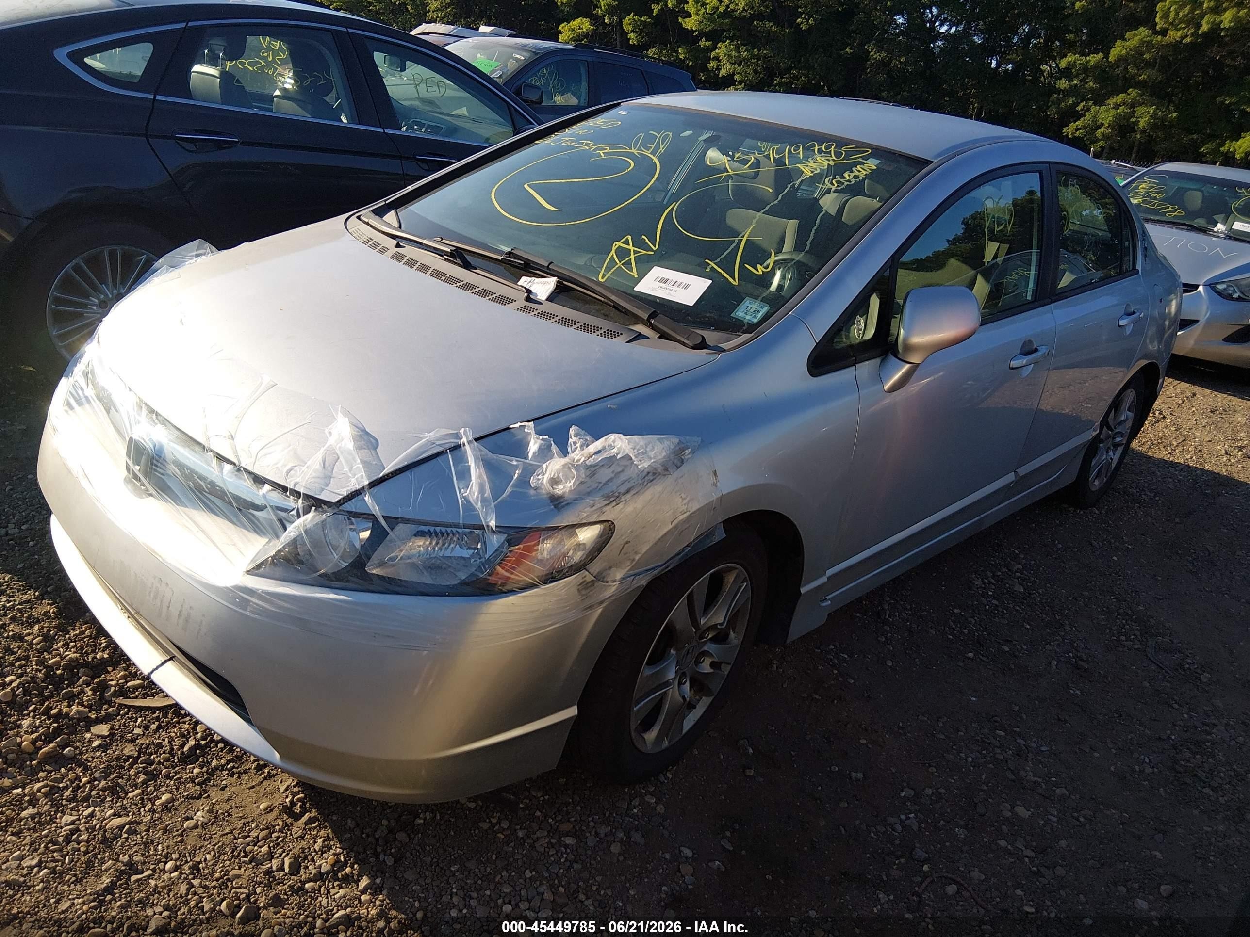 2007 Honda Civic Lx Silver vin: 1HGFA16507L043151