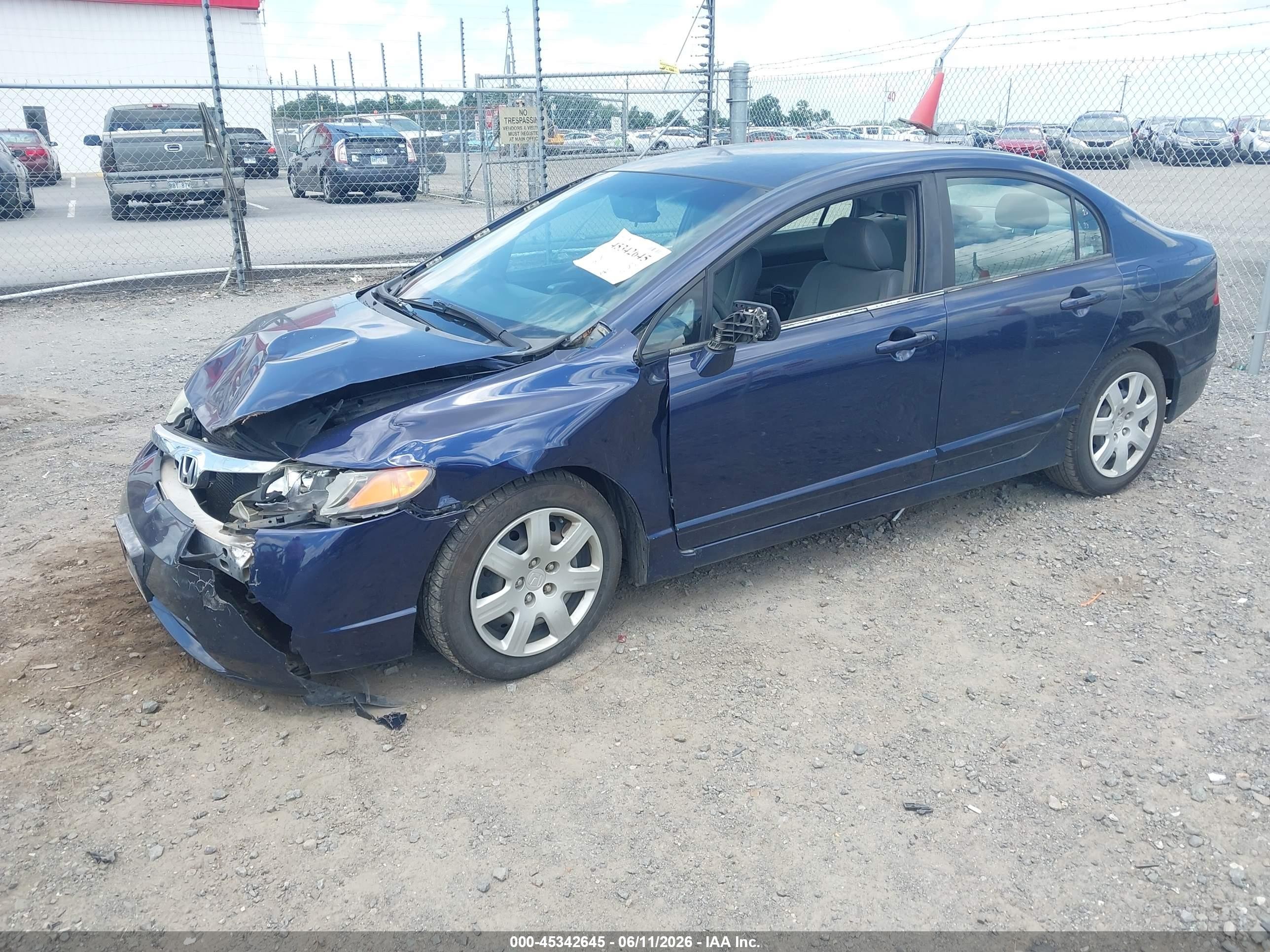 2007 Honda Civic Lx Blue vin: 1HGFA16507L047040