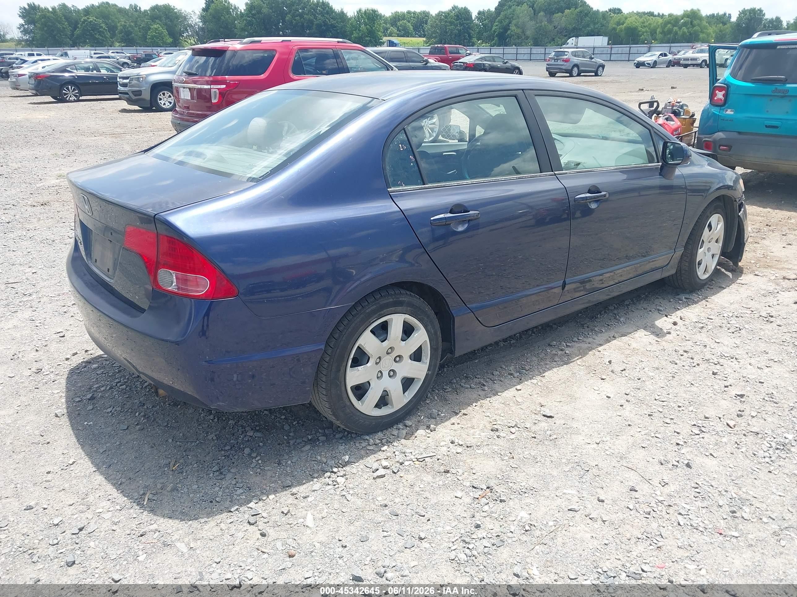 2007 Honda Civic Lx Blue vin: 1HGFA16507L047040