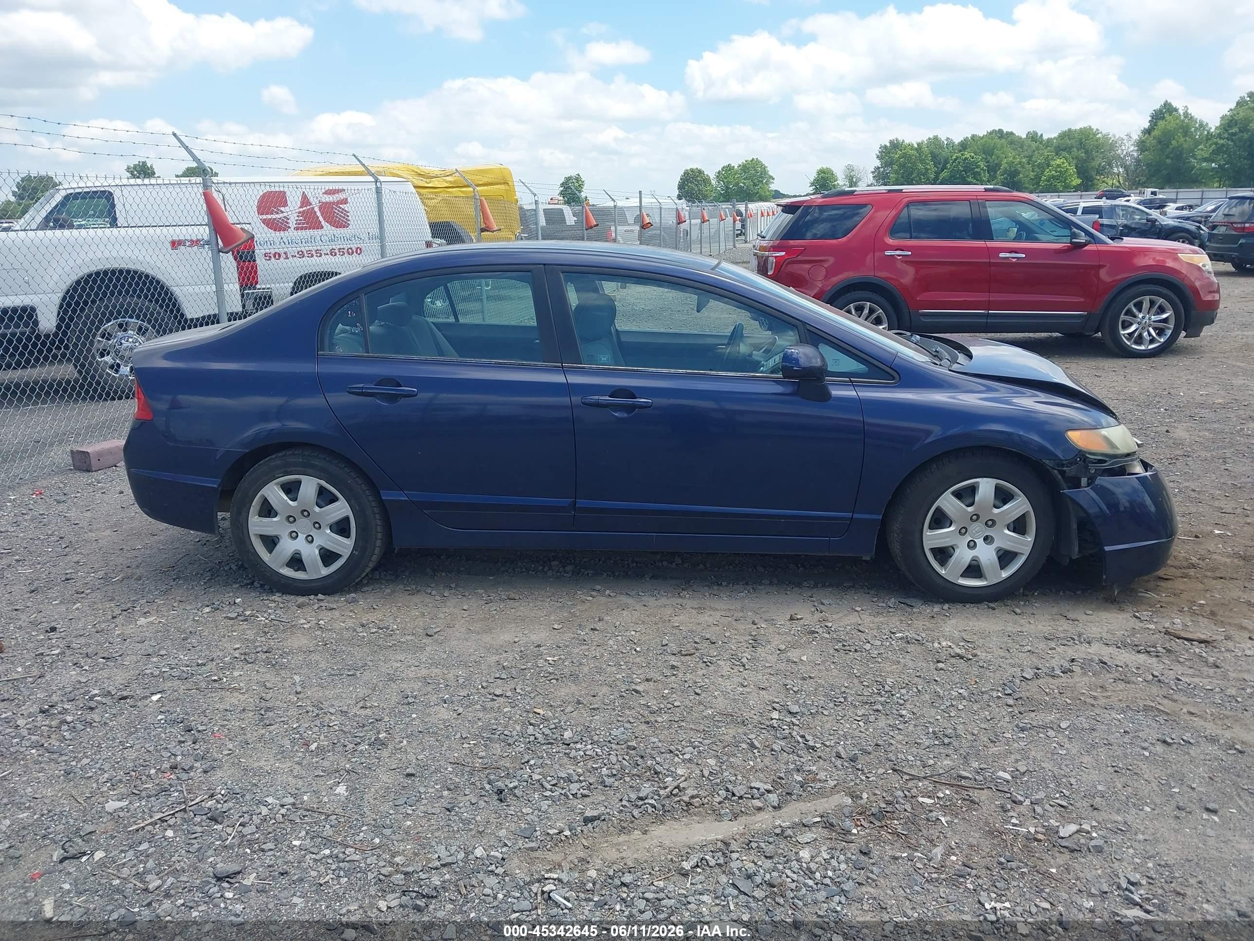 2007 Honda Civic Lx Blue vin: 1HGFA16507L047040
