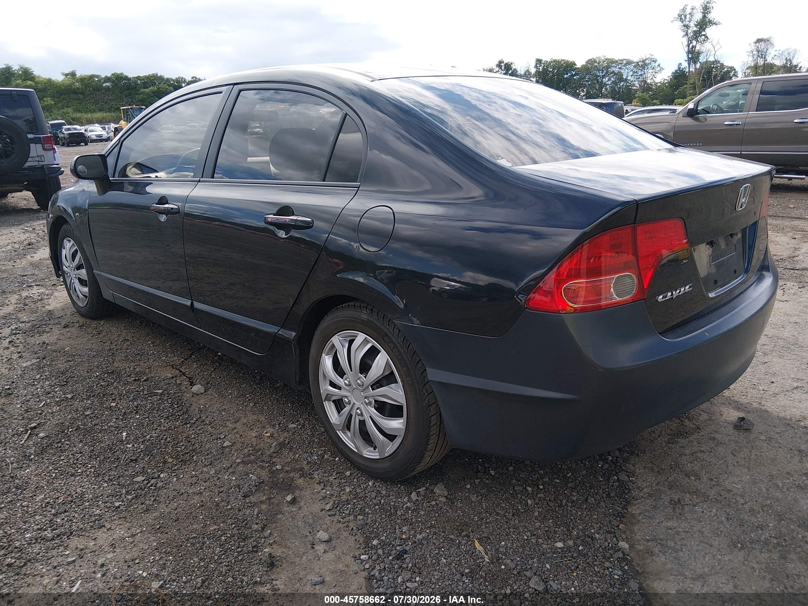 2007 Honda Civic Lx Black vin: 1HGFA16507L077526