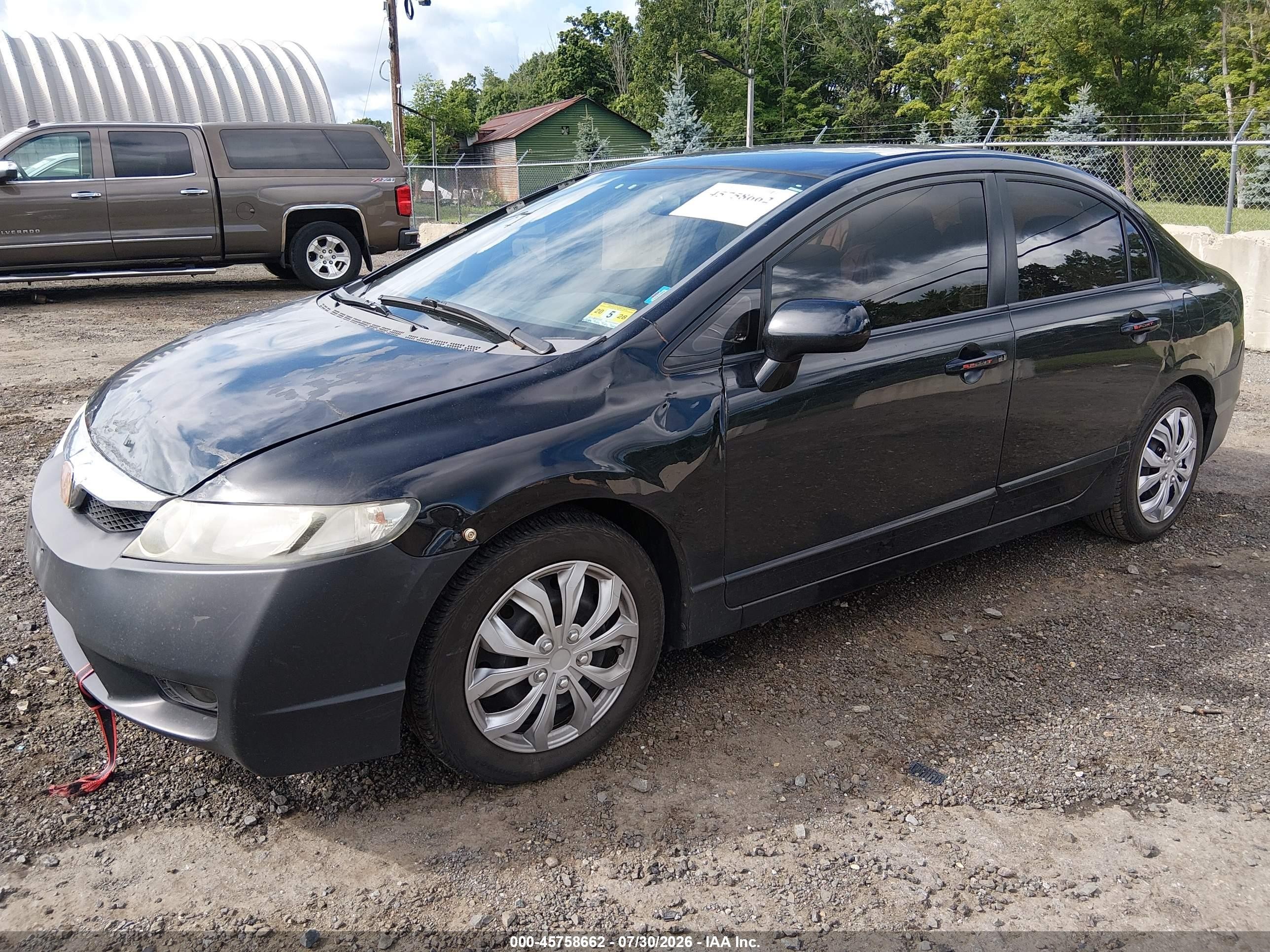 2007 Honda Civic Lx Black vin: 1HGFA16507L077526
