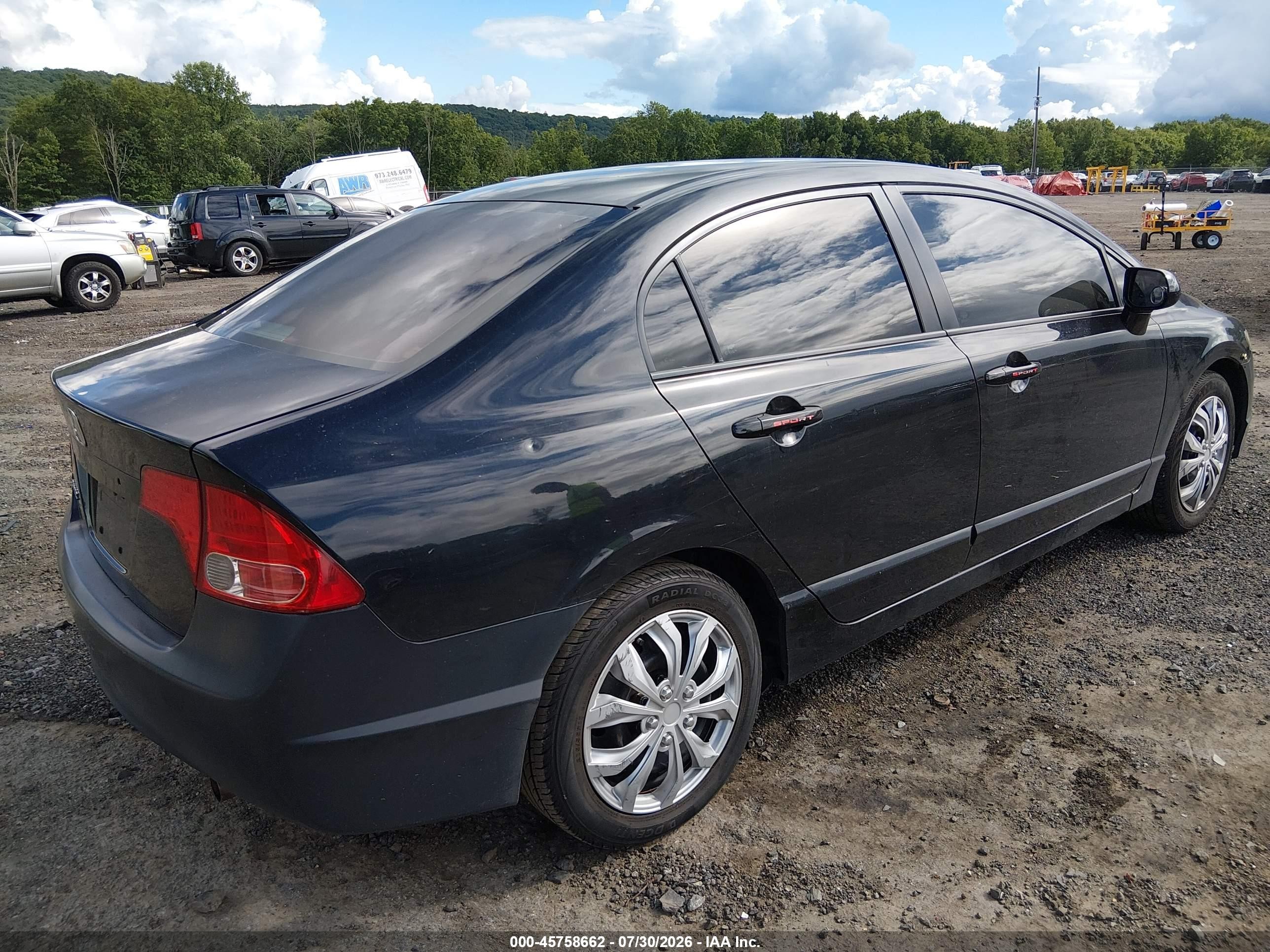 2007 Honda Civic Lx Black vin: 1HGFA16507L077526