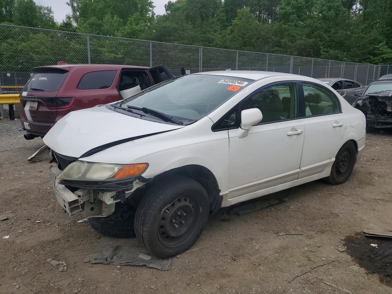 2007 Honda Civic Lx White vin: 1HGFA16507L092687