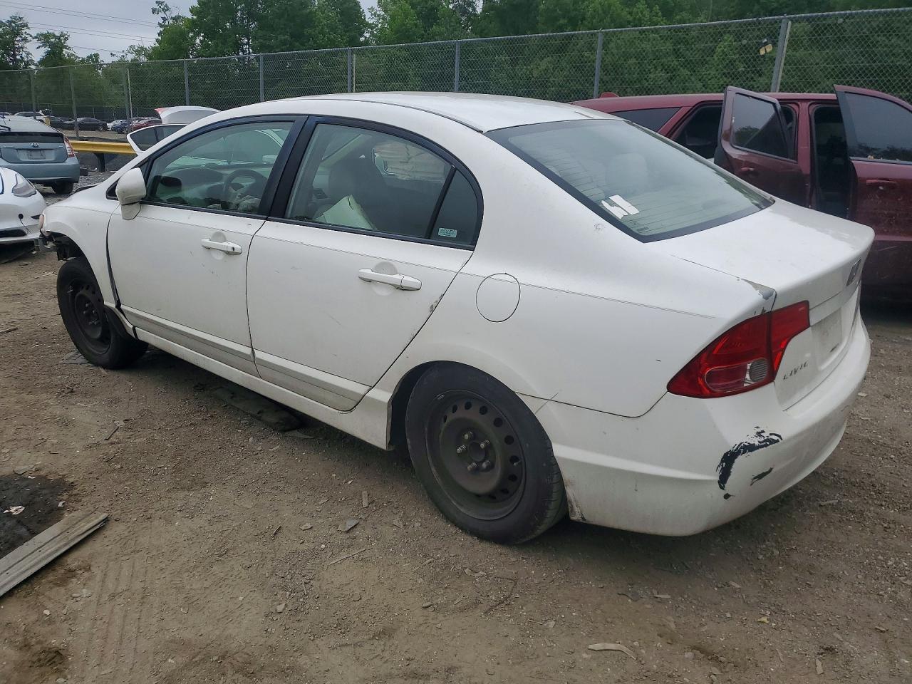 2007 Honda Civic Lx White vin: 1HGFA16507L092687
