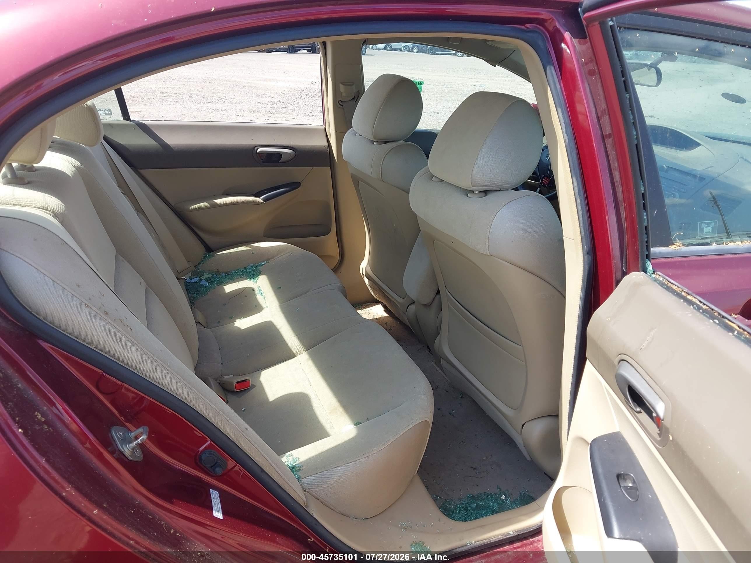 2007 Honda Civic Lx Red vin: 1HGFA16507L135442