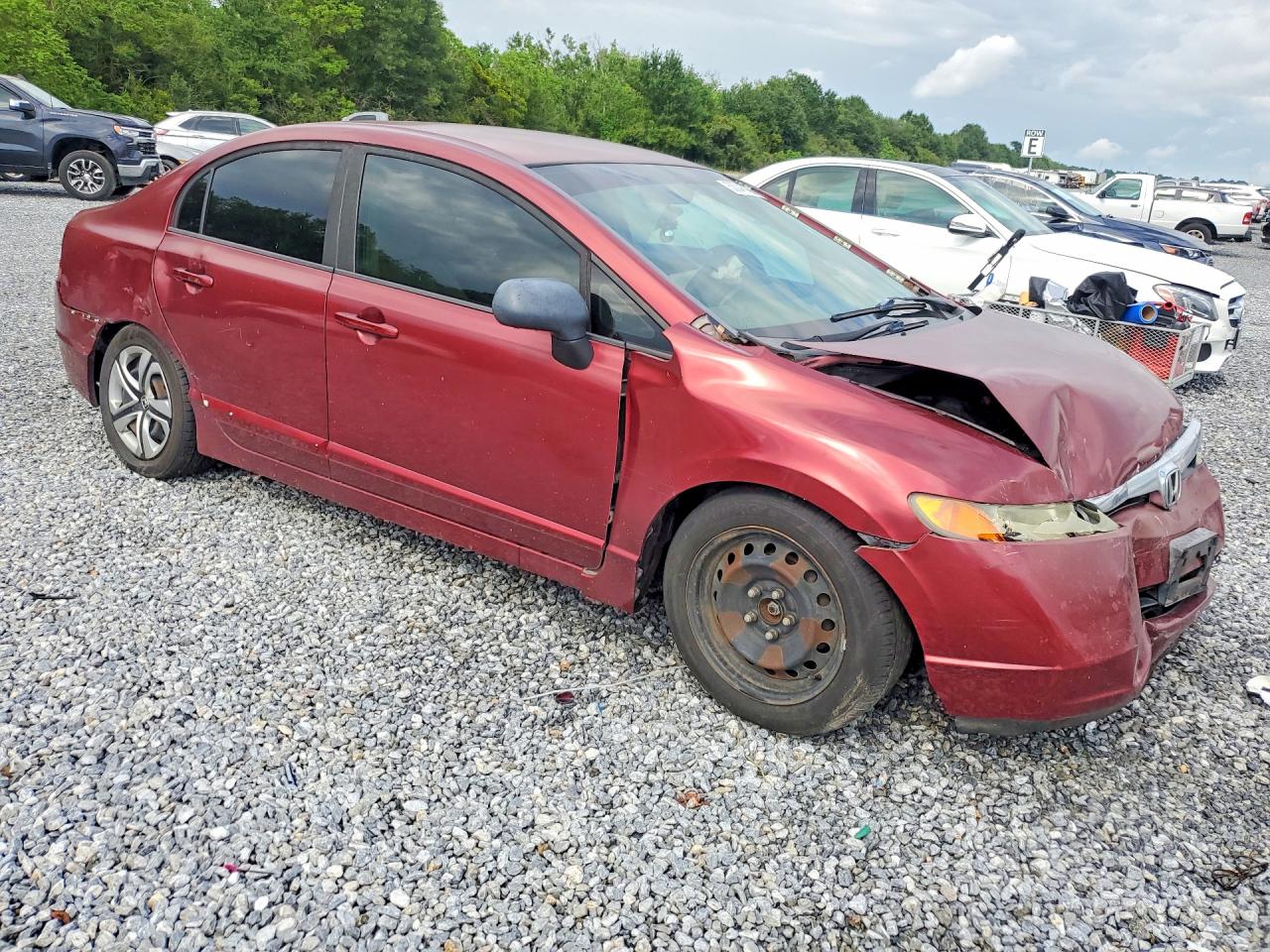 2008 Honda Civic Lx Red vin: 1HGFA16508L073798