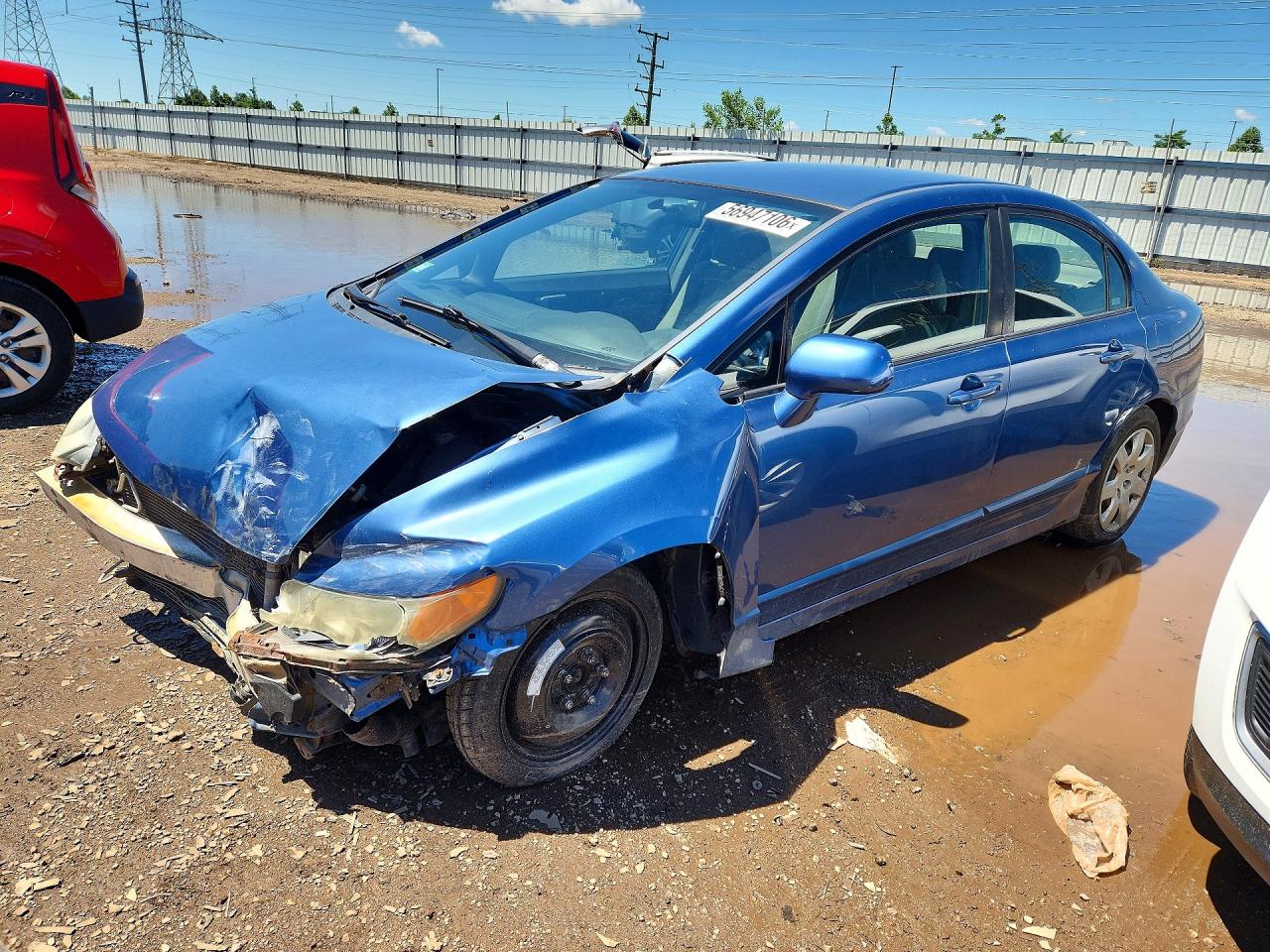 2008 Honda Civic Lx Blue vin: 1HGFA16508L085269