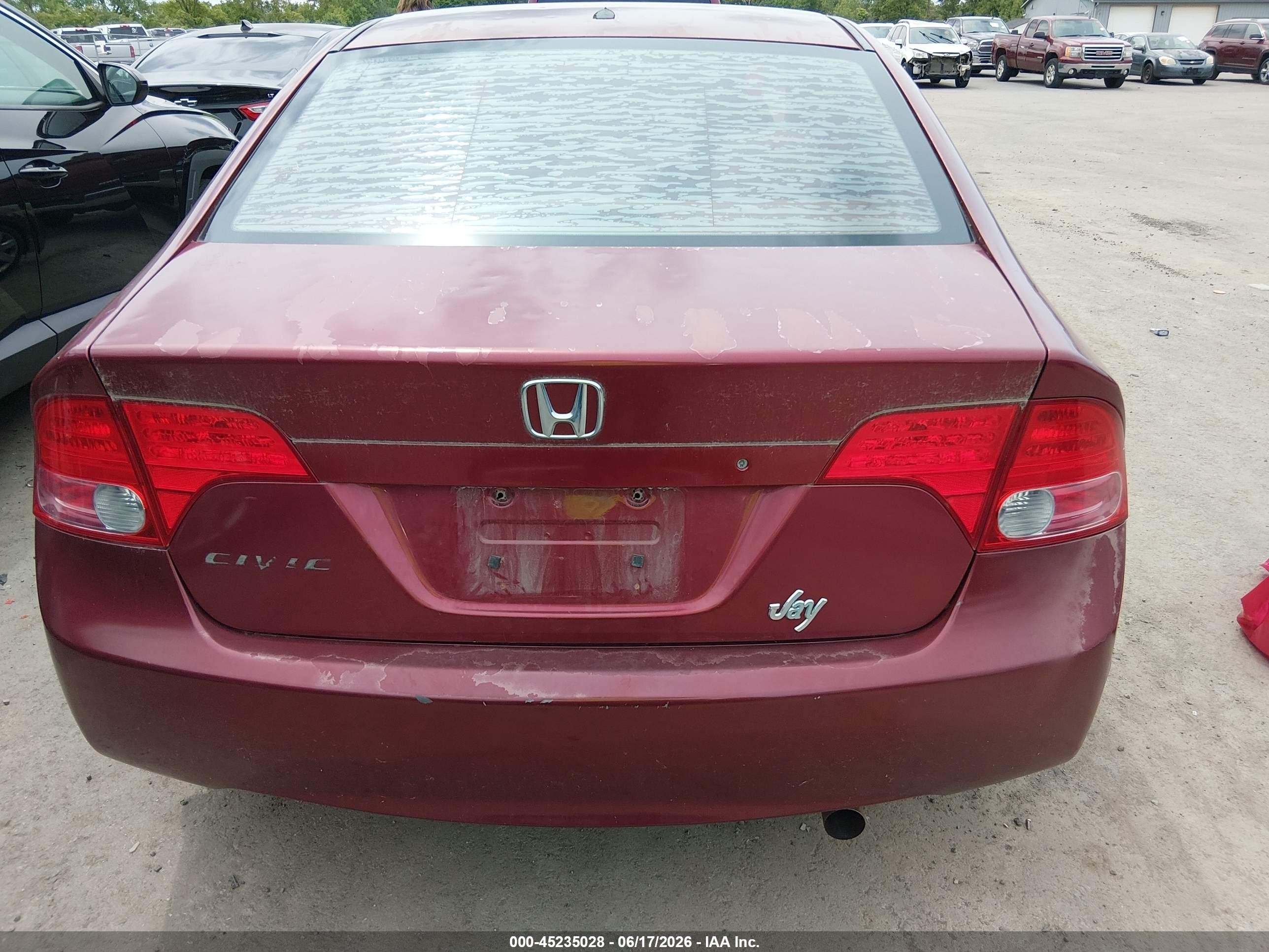 2008 Honda Civic Lx Red vin: 1HGFA16508L087345