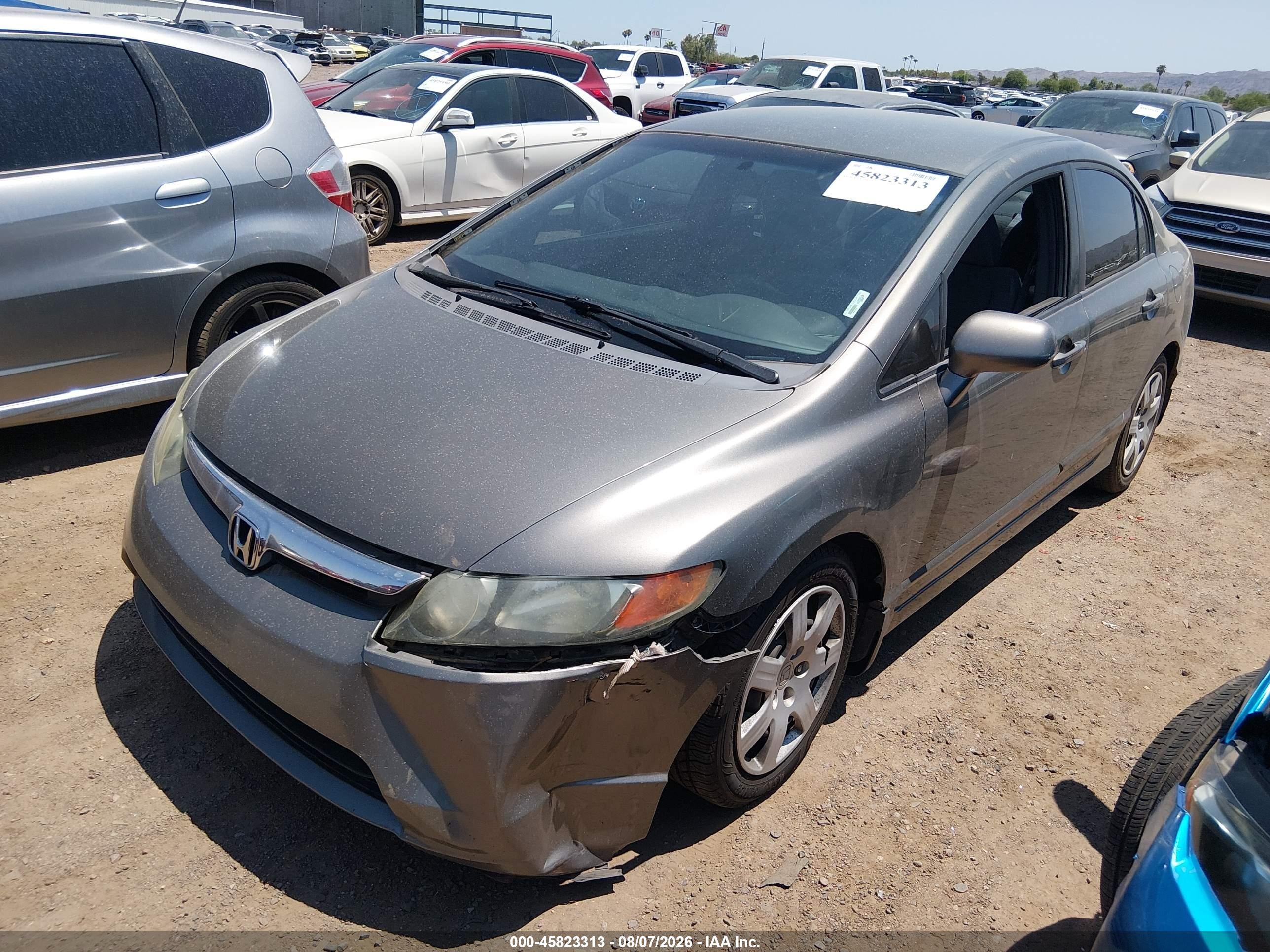 2008 Honda Civic Lx Gray vin: 1HGFA16508L090116
