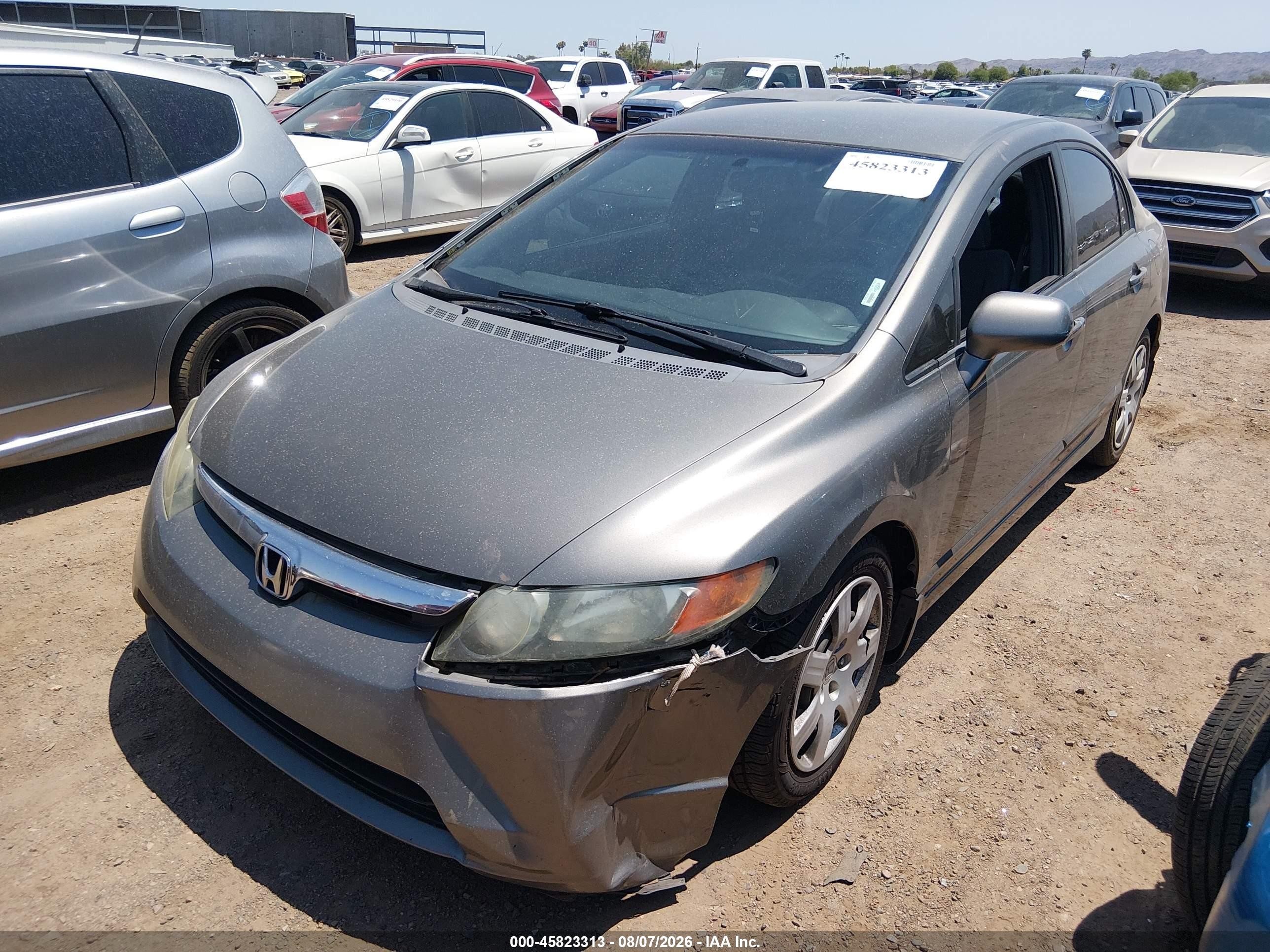 2008 Honda Civic Lx Gray vin: 1HGFA16508L090116