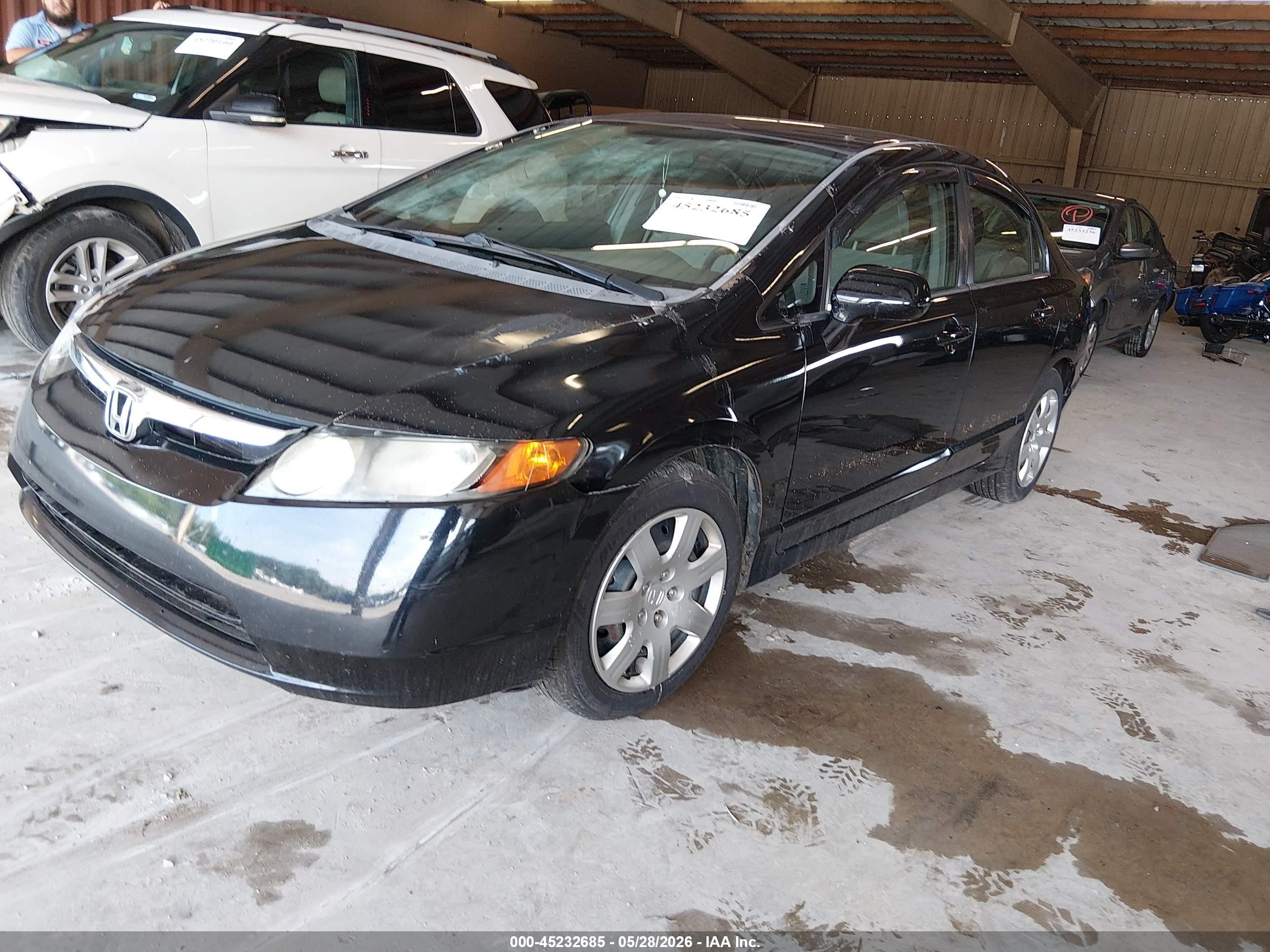 2008 Honda Civic Lx Черный vin: 1HGFA16508L094280