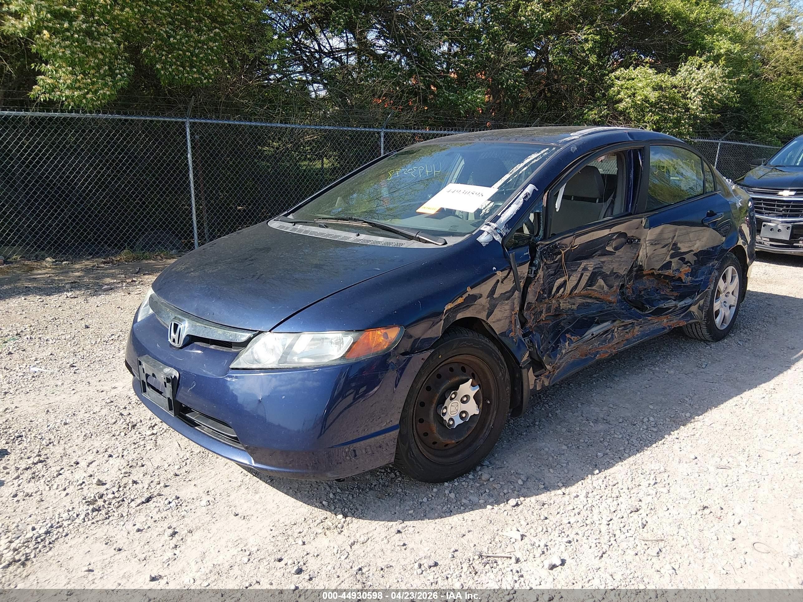 2008 Honda Civic Lx Blue vin: 1HGFA16508L116391