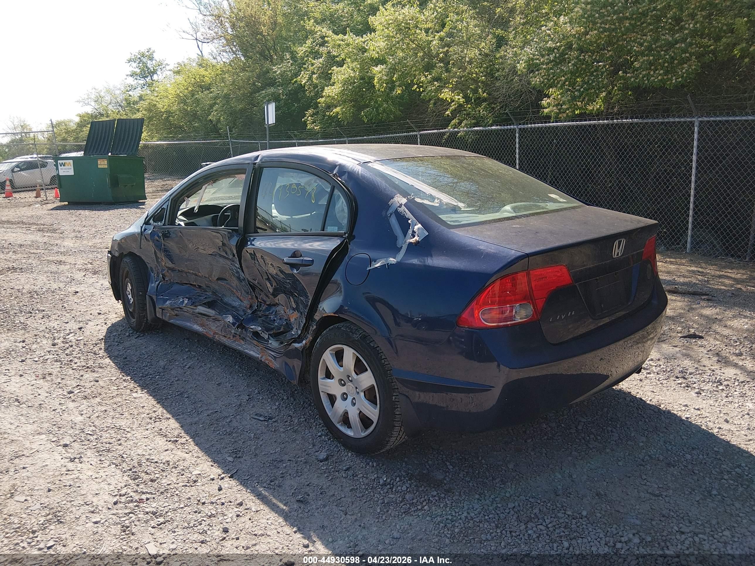 2008 Honda Civic Lx Blue vin: 1HGFA16508L116391