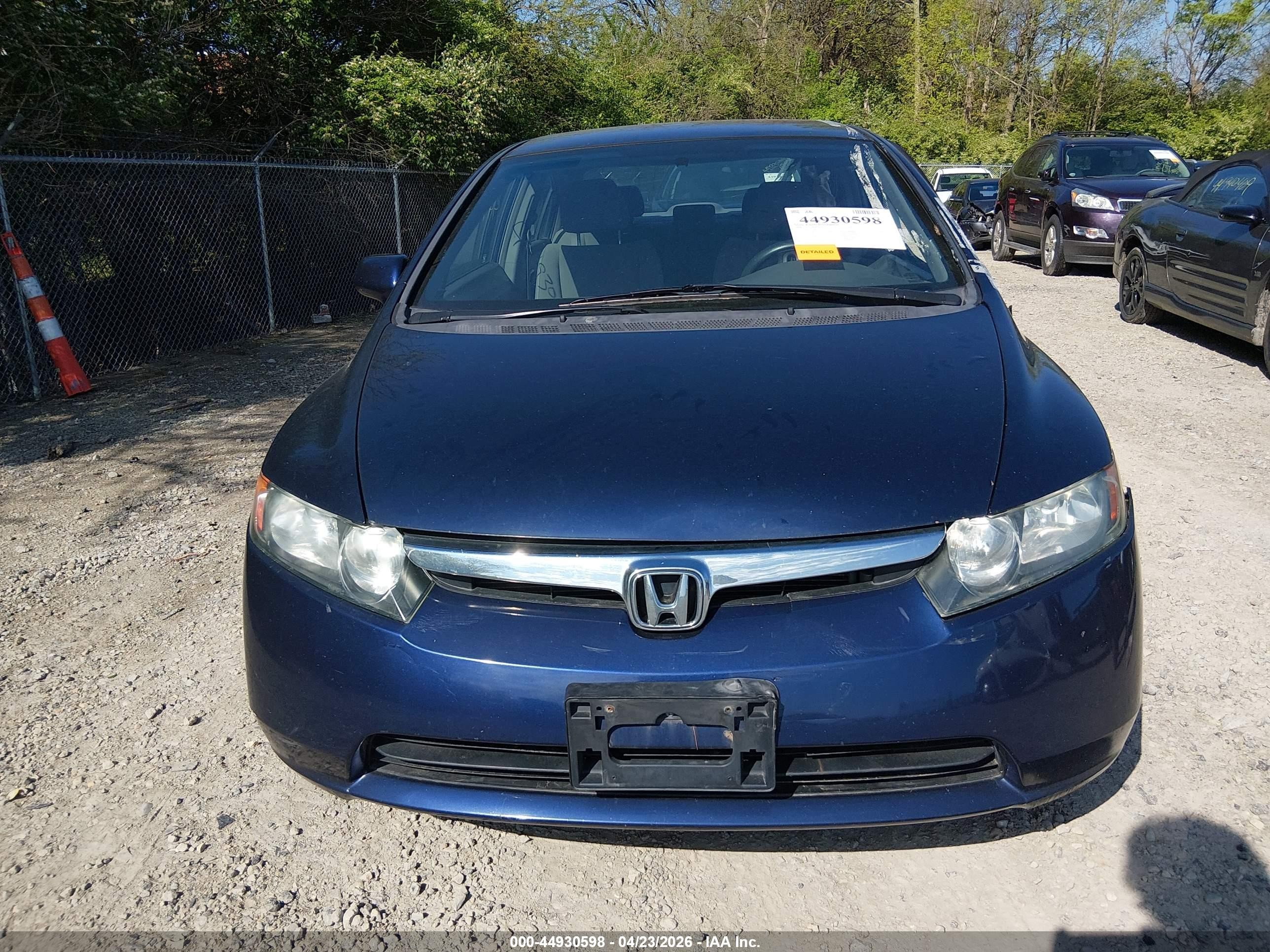 2008 Honda Civic Lx Blue vin: 1HGFA16508L116391