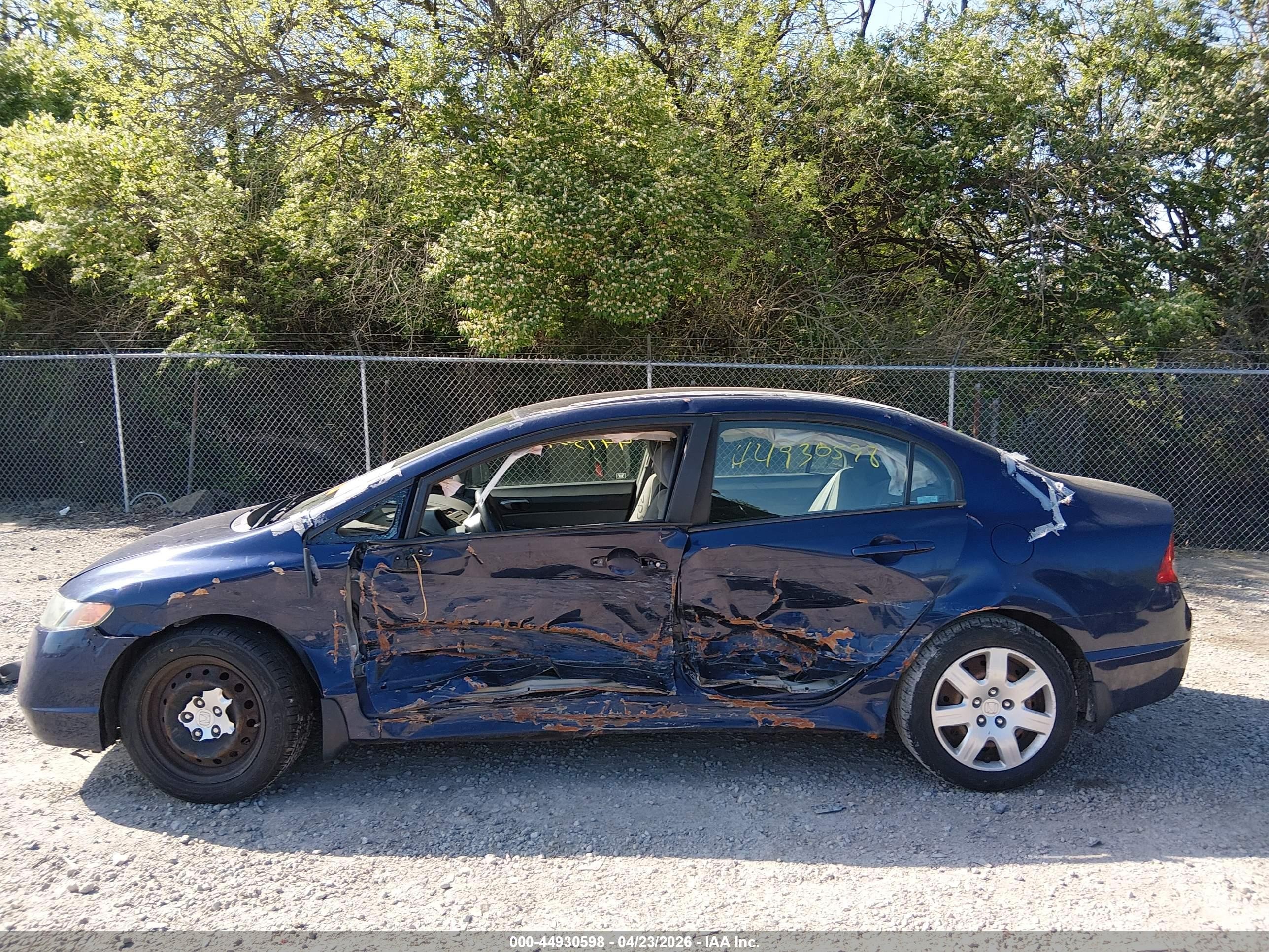 2008 Honda Civic Lx Blue vin: 1HGFA16508L116391