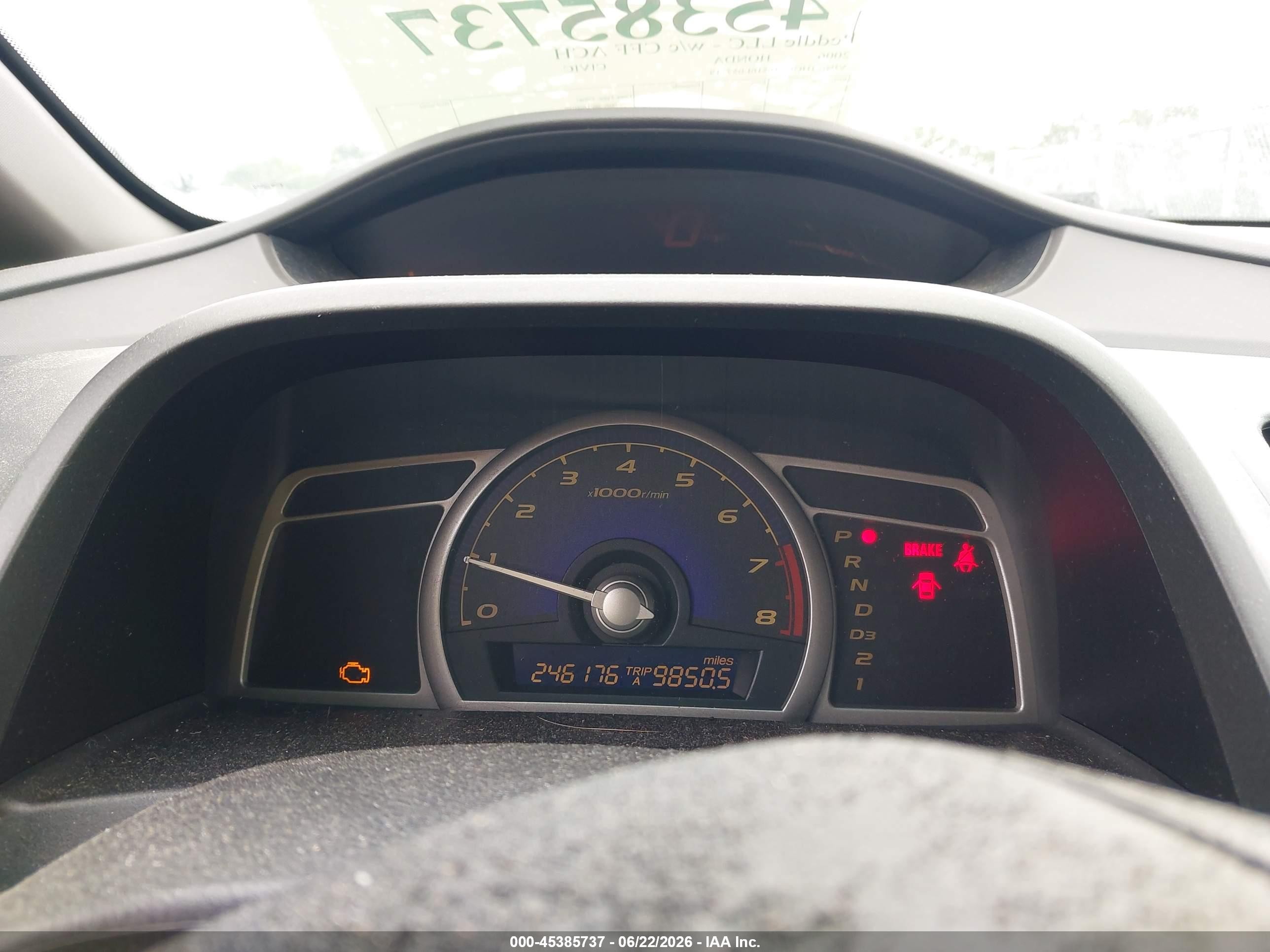2006 Honda Civic Lx Синий vin: 1HGFA16516L057719