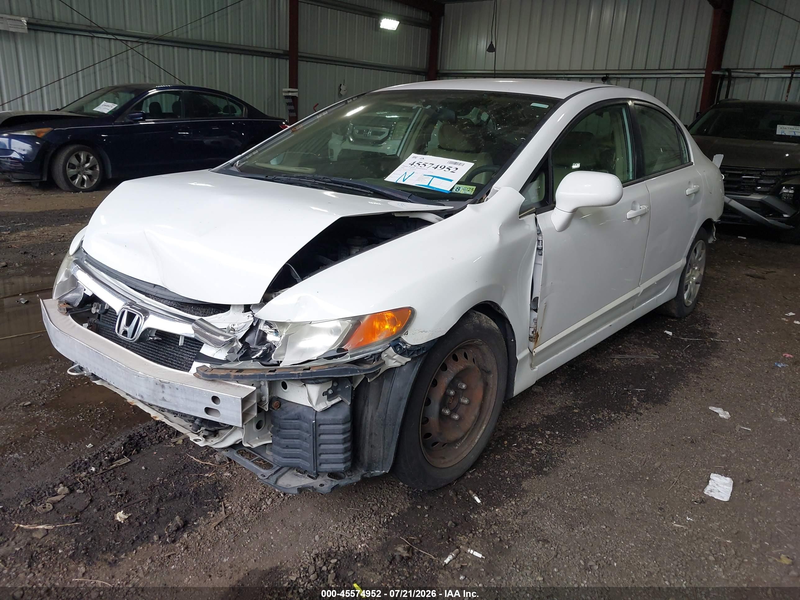 2006 Honda Civic Lx White vin: 1HGFA16516L126330